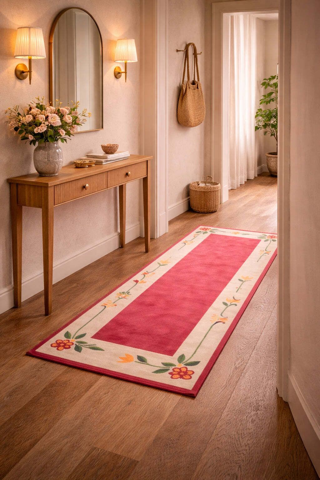 Tisca “Blütenbordüre” Hand Tufted Wool Rug 1980s France photo furniture