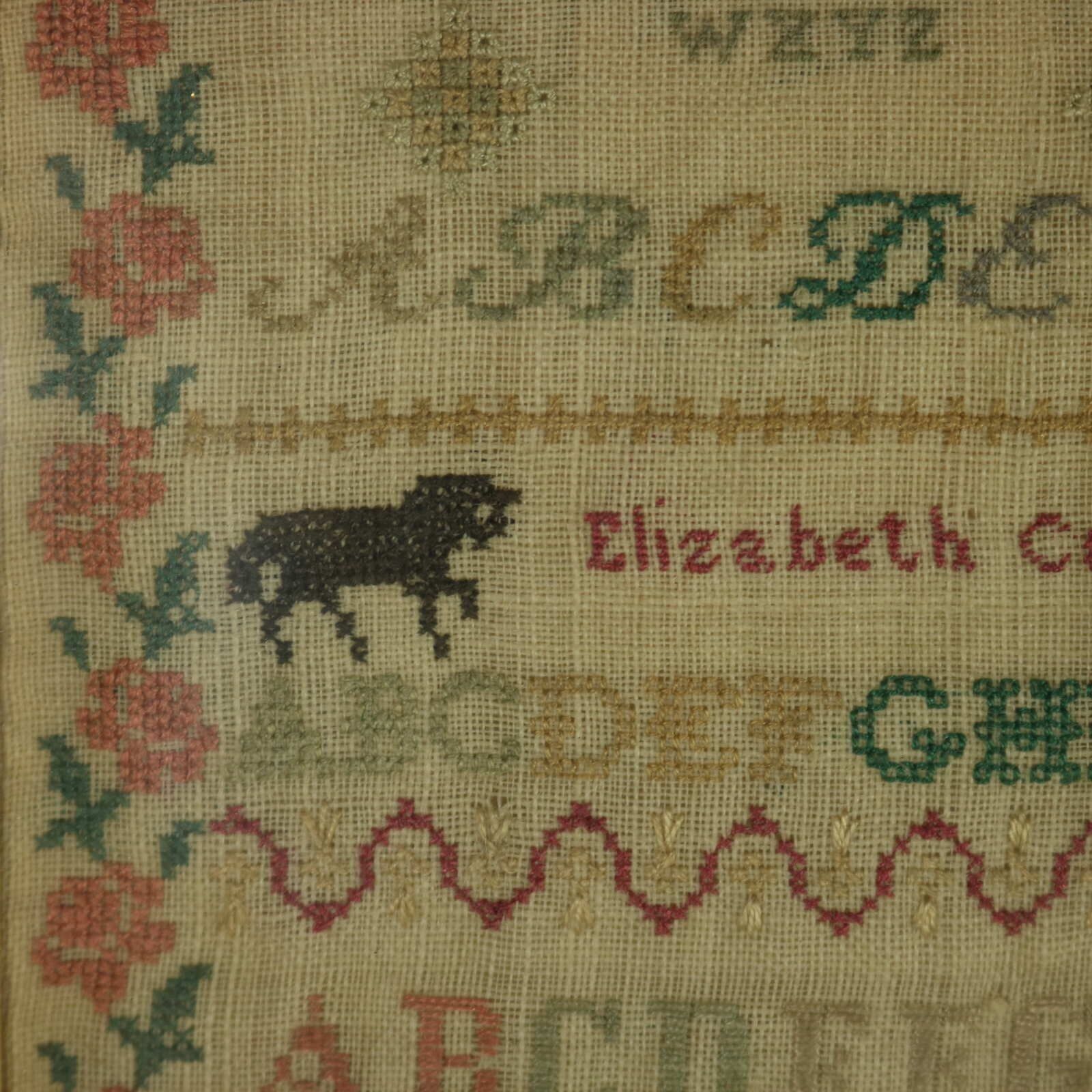 photo for sale Antique Sampler, C.1850, By Elizabeth Carter, Sussex