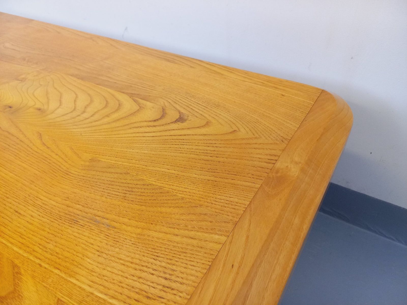 1171.0 Brutalist Rectangular Coffee Table In Solid Elm photo