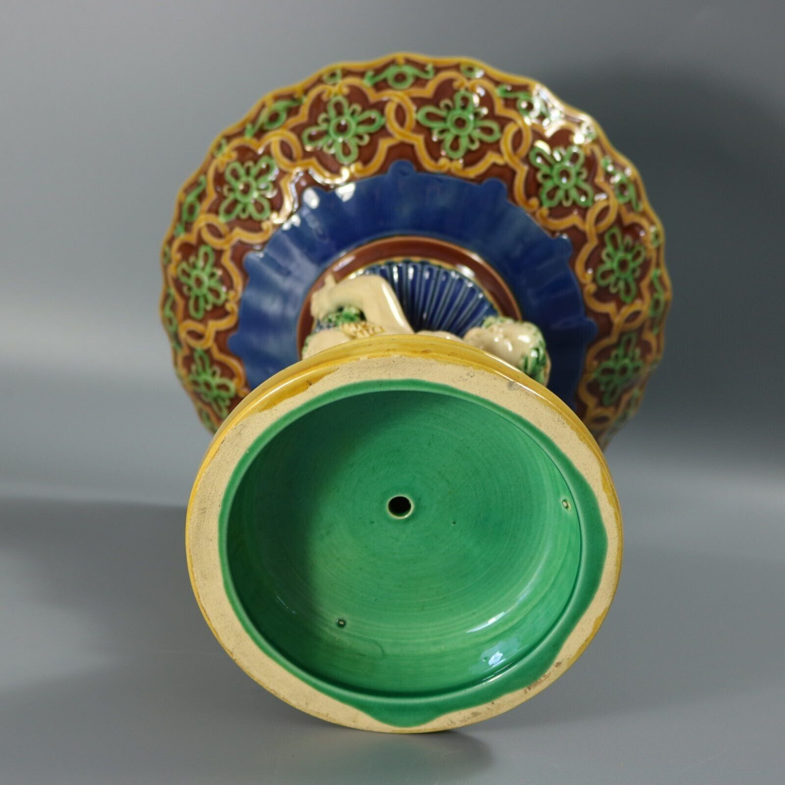 Minton Majolica Putti Comport, 19e eeuw photo vintage