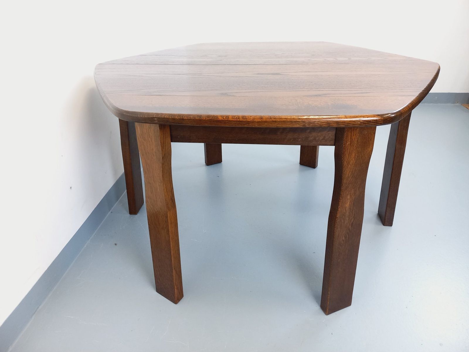 Brutalist Hexagonal Oak Dining Table photo buy