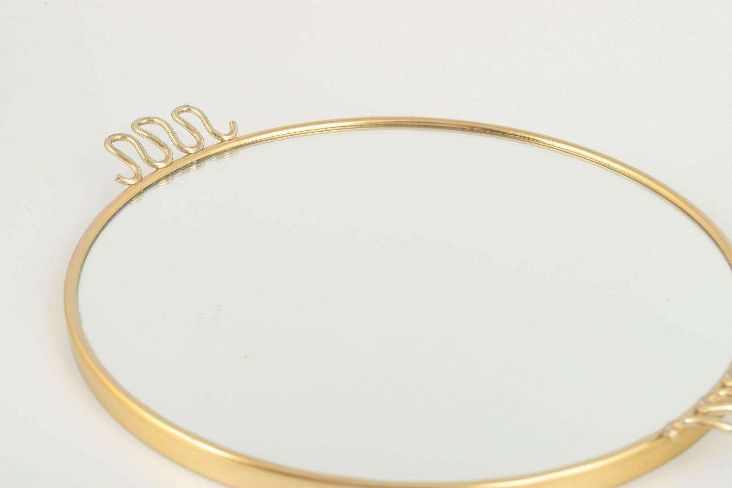 Swedish Glass And Brass Tray. “Swedish Grace” Style, Late 20th C. photo for sale