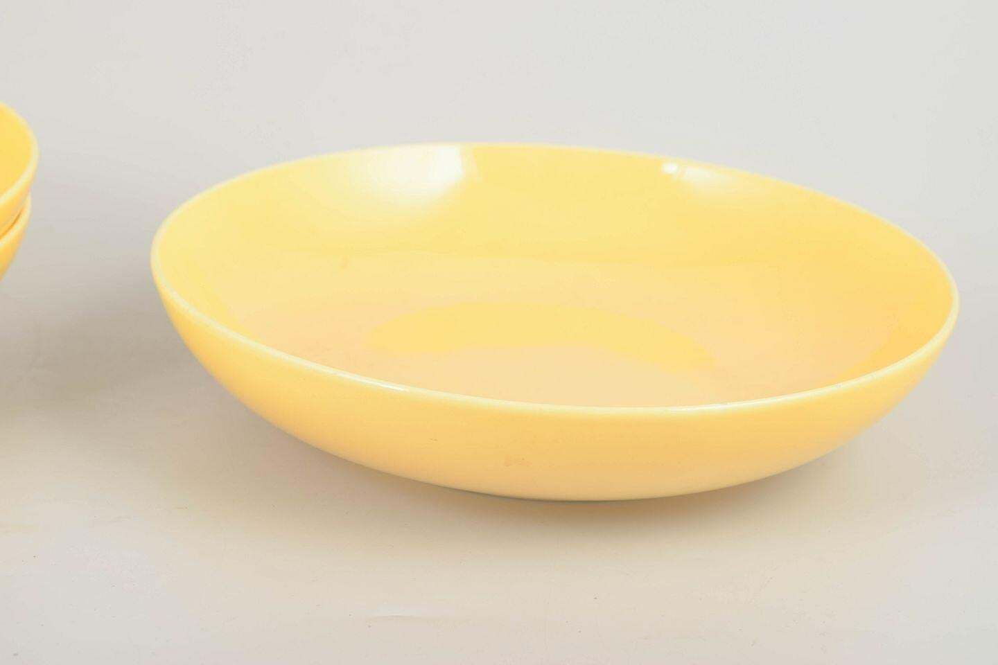 Aluminia. Set Of Three Large Deep Faience Plates. "Confetti" Series, Mid 20th C. photo for sale