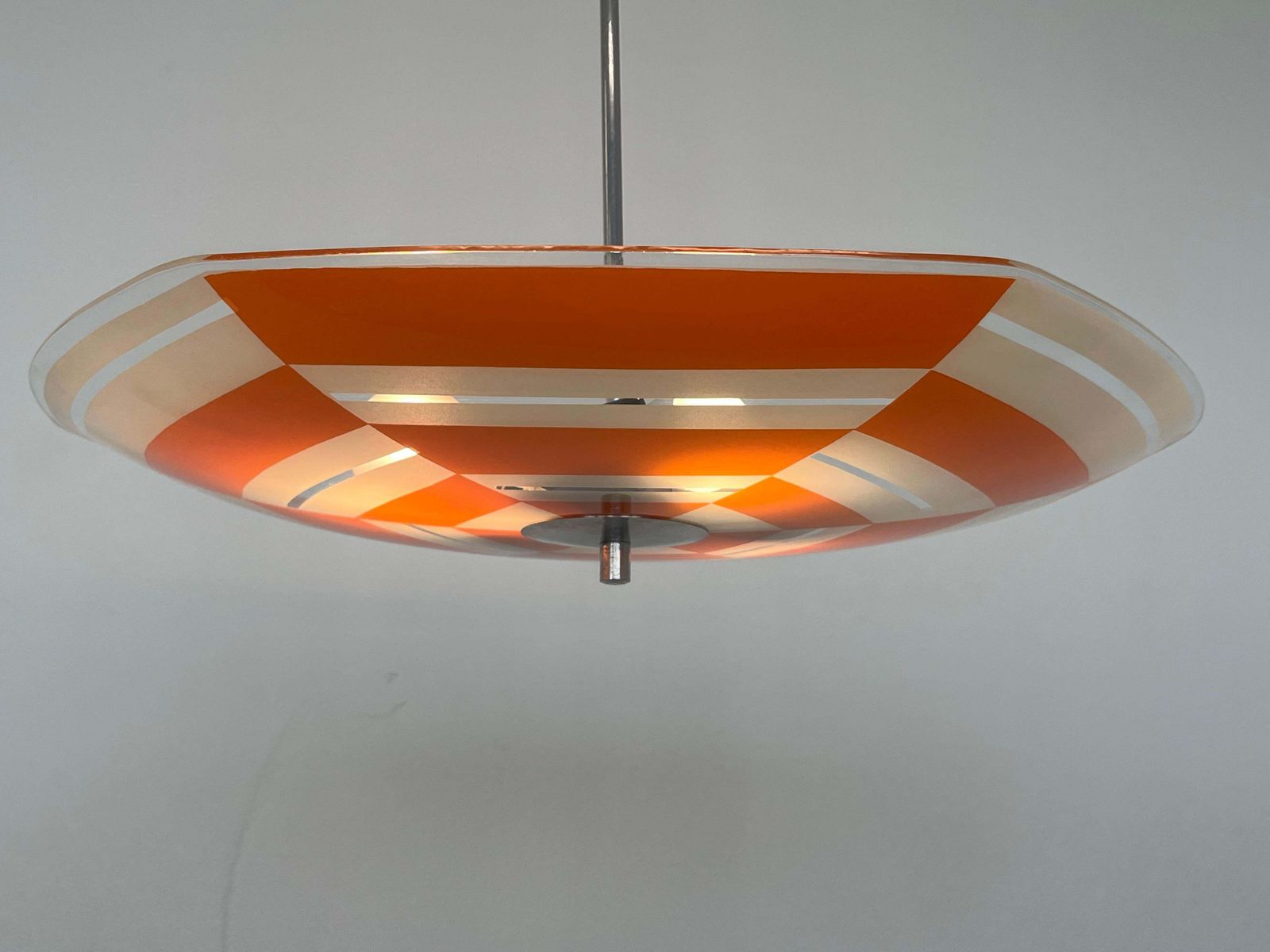 Mid-Century Design Glazen Hanglamp van Napako, Tsjecho-Slowakije, jaren 1970. photo for sale