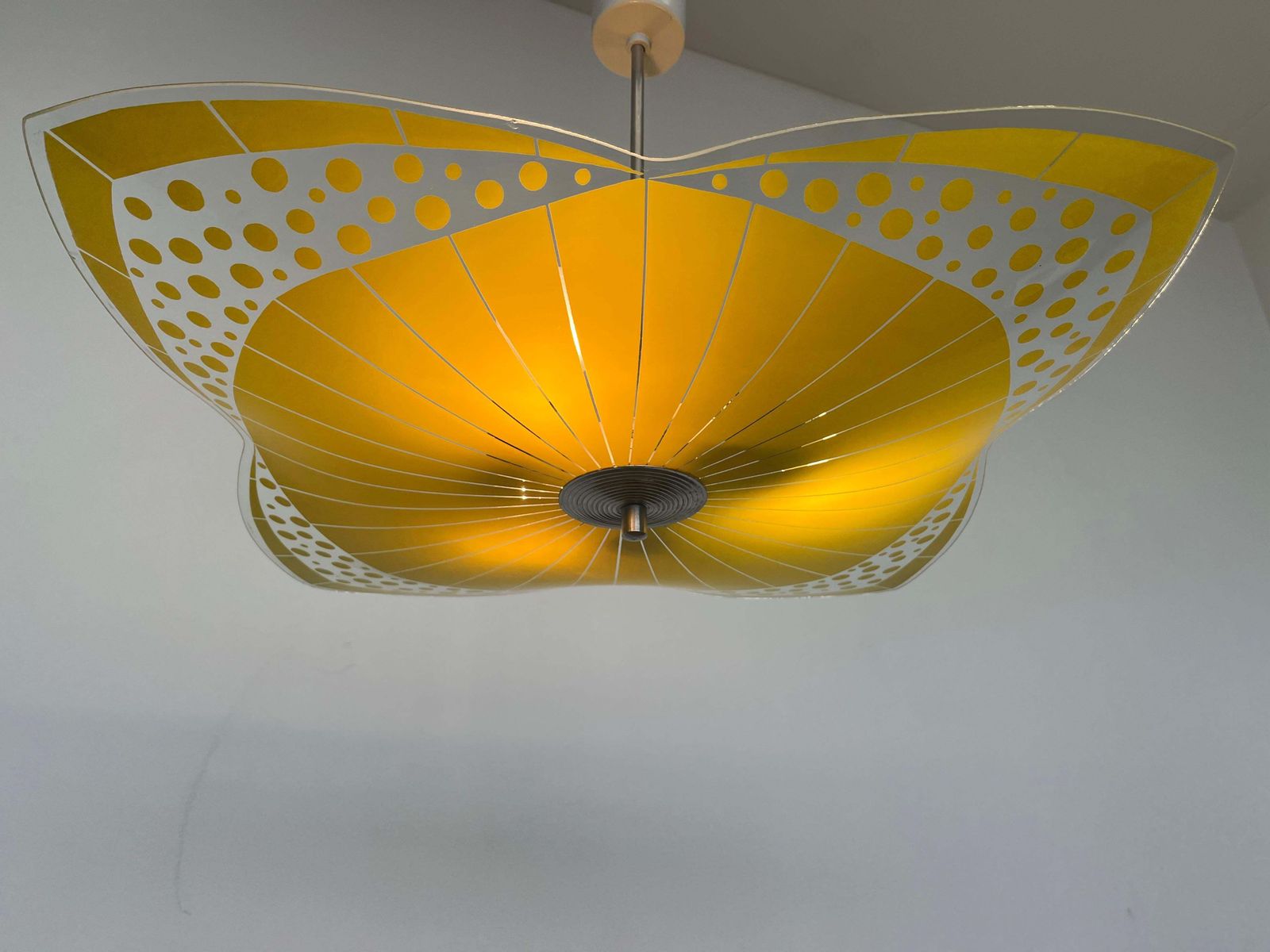 Mid-Century Design Glazen Hanglamp van Napako, Tsjecho-Slowakije, jaren 1970. photo for sale