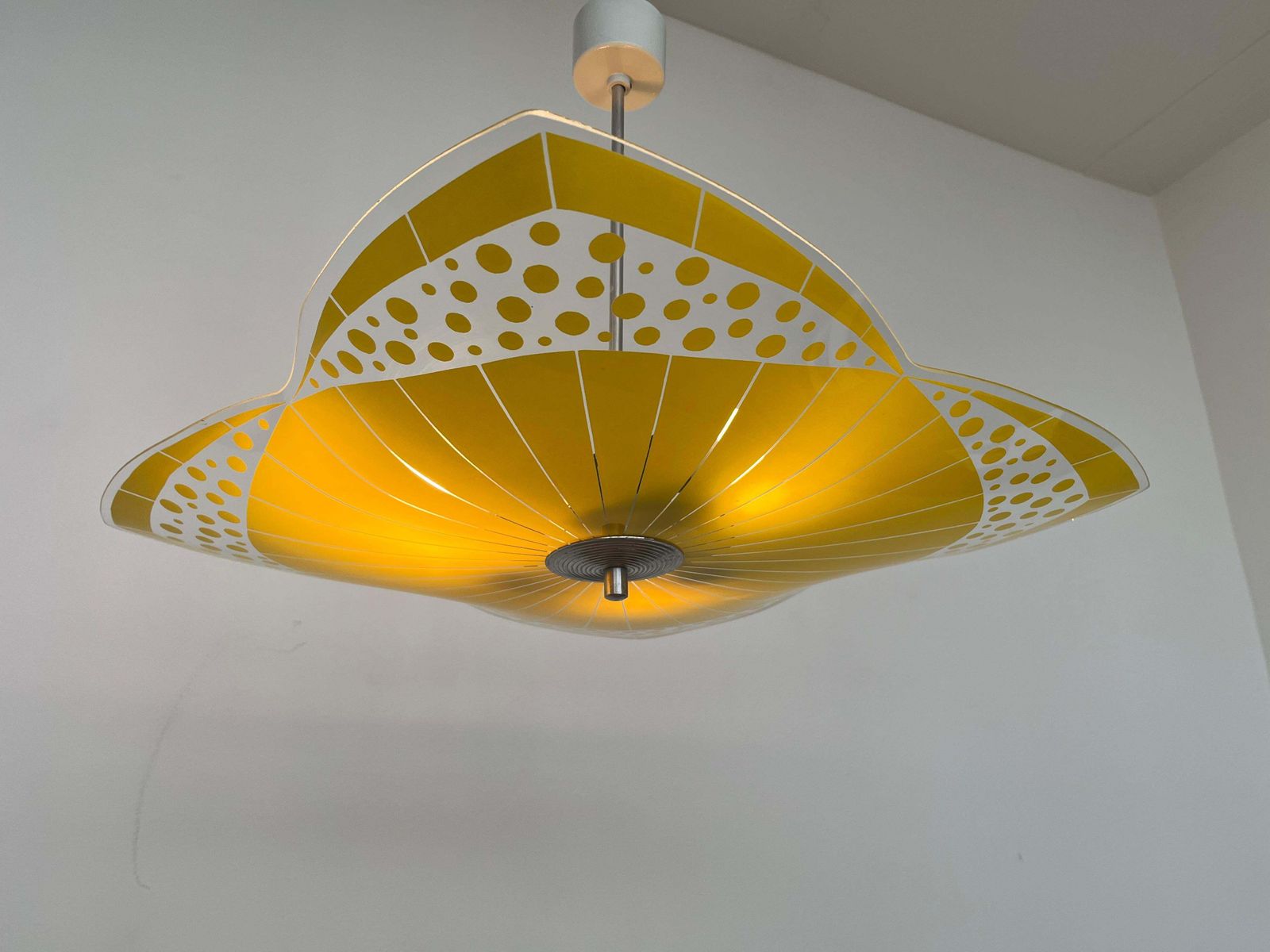 Mid-Century Design Glazen Hanglamp van Napako, Tsjecho-Slowakije, jaren 1970. photo 401.0