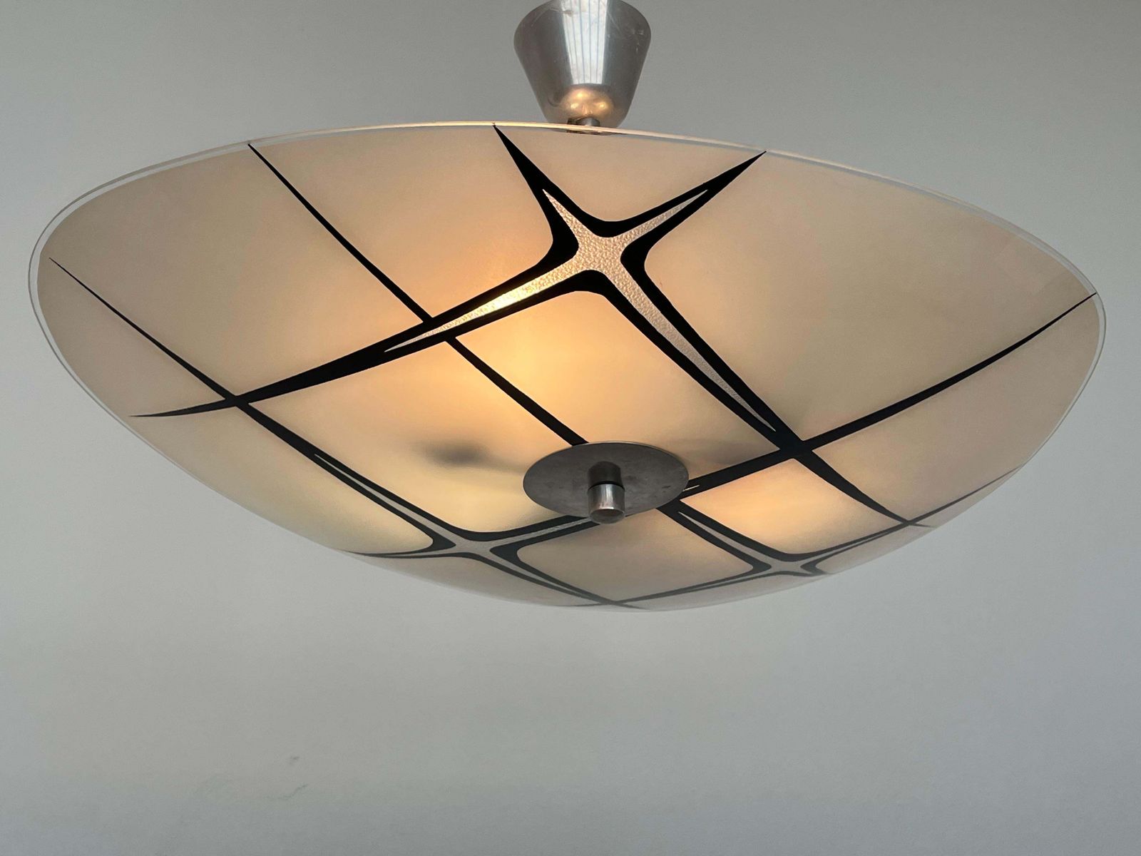 Mid-Century Design Glazen Hanglamp van Napako, Tsjecho-Slowakije, jaren 1970. photo 532.0
