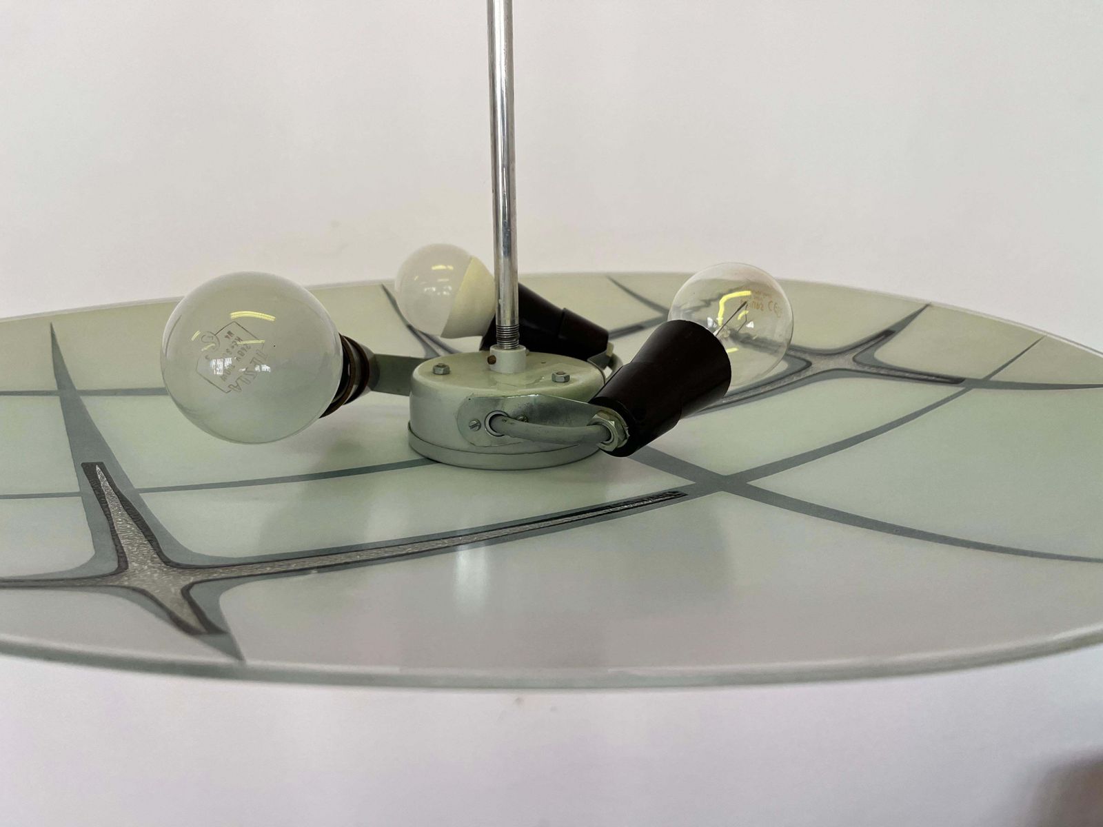 Mid Century Design Glass Pendant By Napako, Czechoslovakia, 1970s. photo vinterior