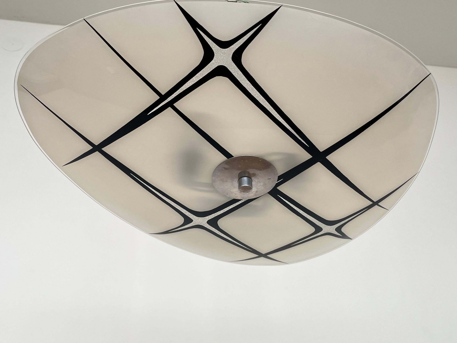 Mid-Century Design Glazen Hanglamp van Napako, Tsjecho-Slowakije, jaren 1970. photo vintage