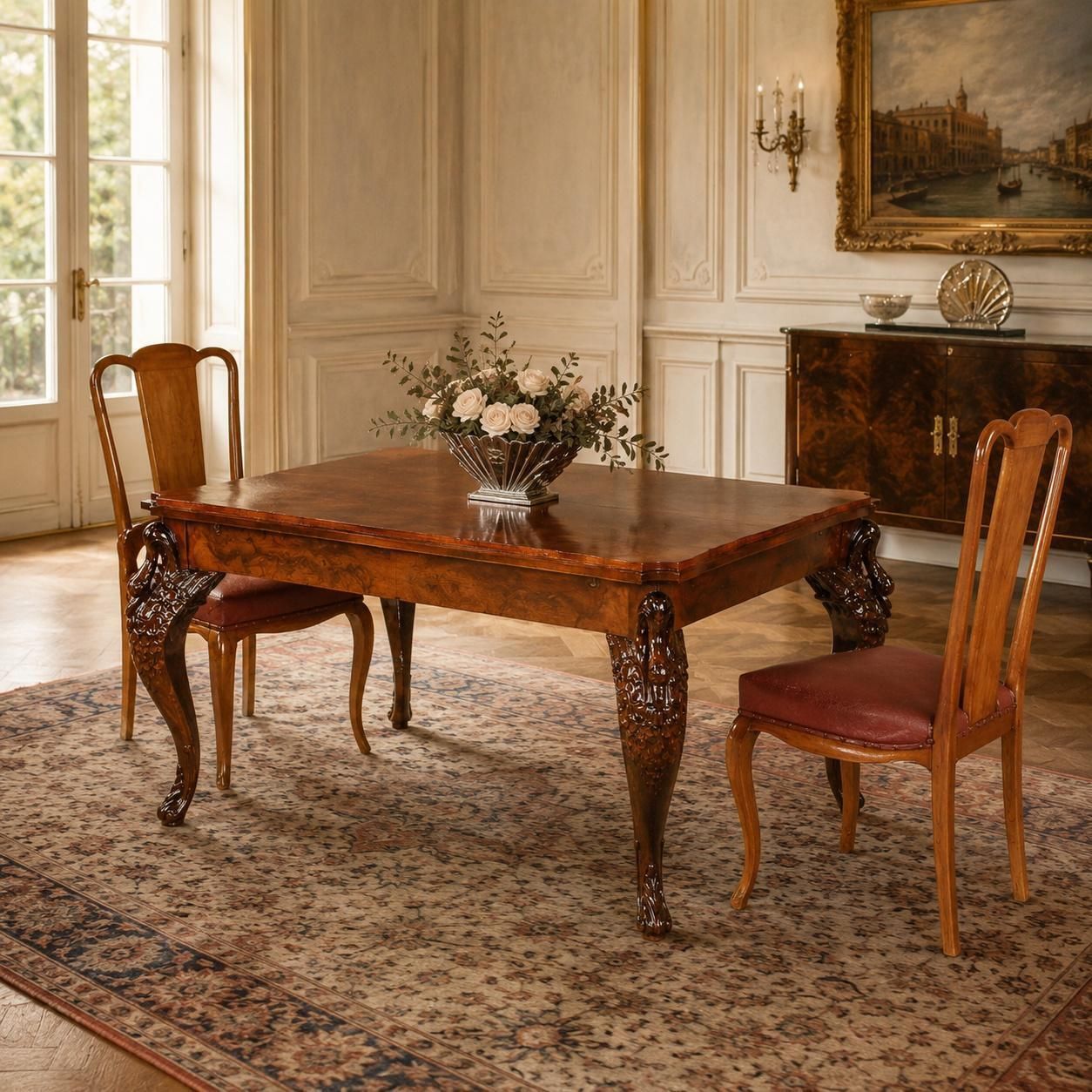 Rare Venetian Neo Rococo Dining Set Attributed To Vincenzo Cadorin For Testolini photo vinterior