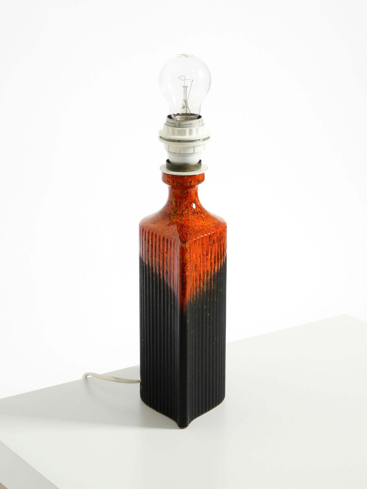Unique 1960s Ceramic Table Lamp In Red And Black By Kaiser Leuchten photo Lighting