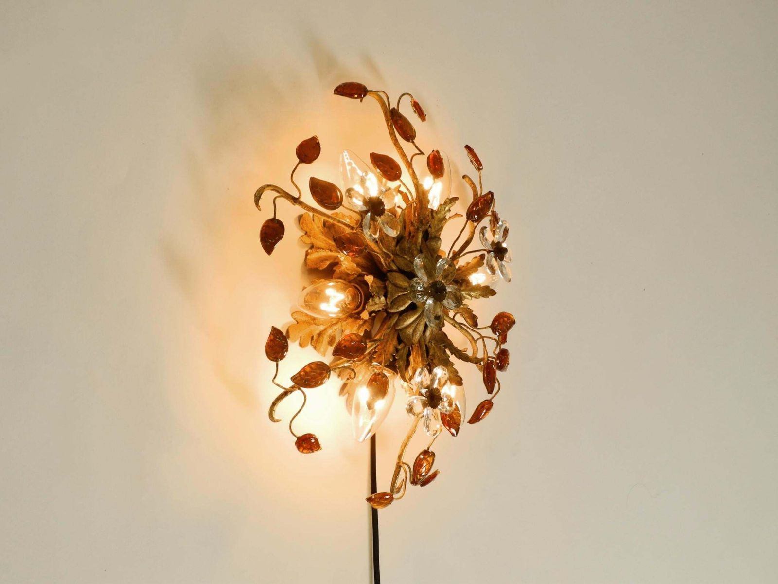 Very Beautiful 1960s Gold Plated Ceiling Or Wall Lamp By Banci Firenze, Italy photo vintage