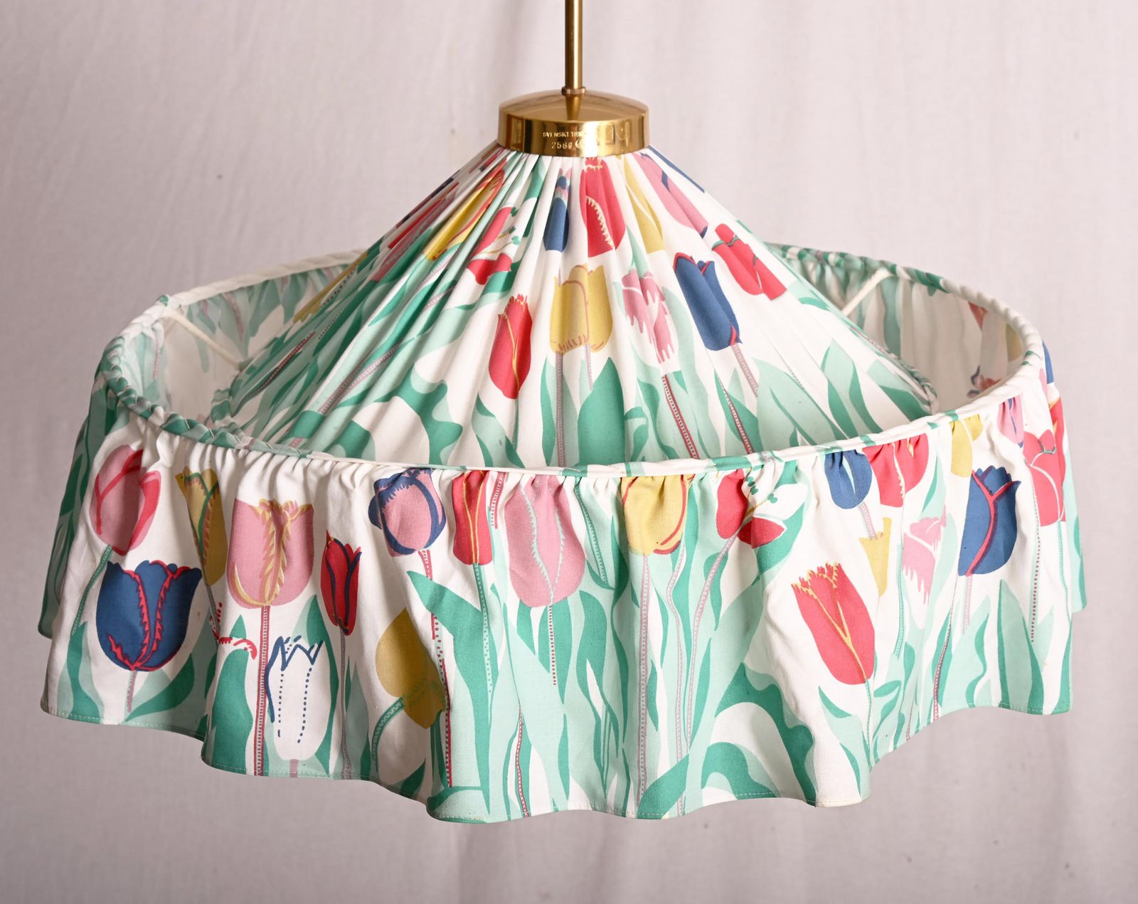 Tulip Fabric Pendant Lamp Desiged By Josef Frank For, Svenskt Tenn photo for sale