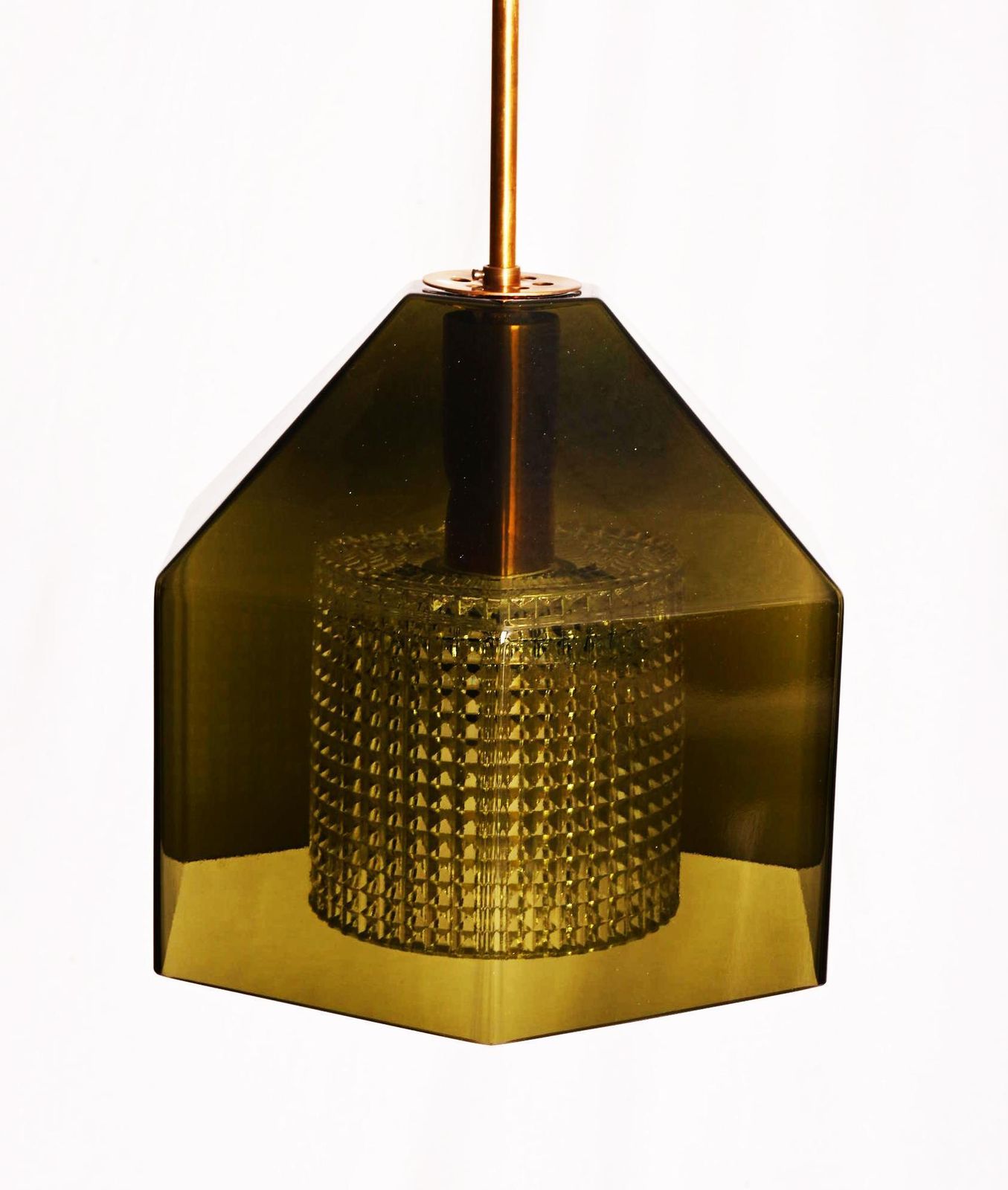 Green And Pressed Glass Pendant Lamp By Carl Fagerlund photo vinterior
