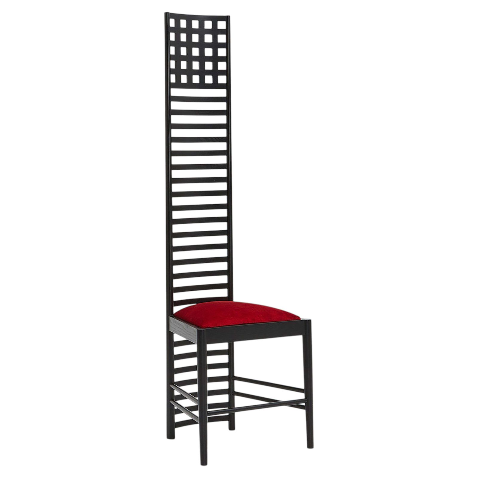 Charles Rennie Mackintosh Ash & Red Velvet Hill House Chair