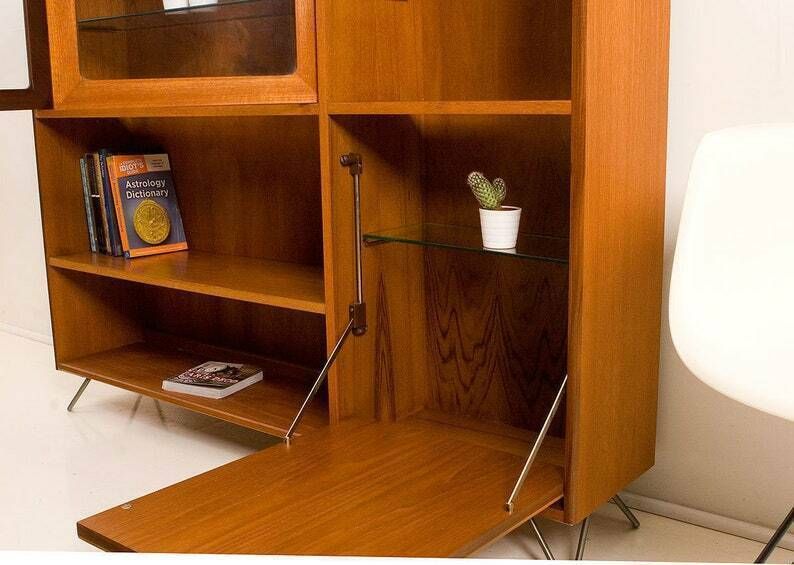Vintage G Plan Mid Century Retro Teak Glass Display Drinks Cabinet Shelves photo 325.0