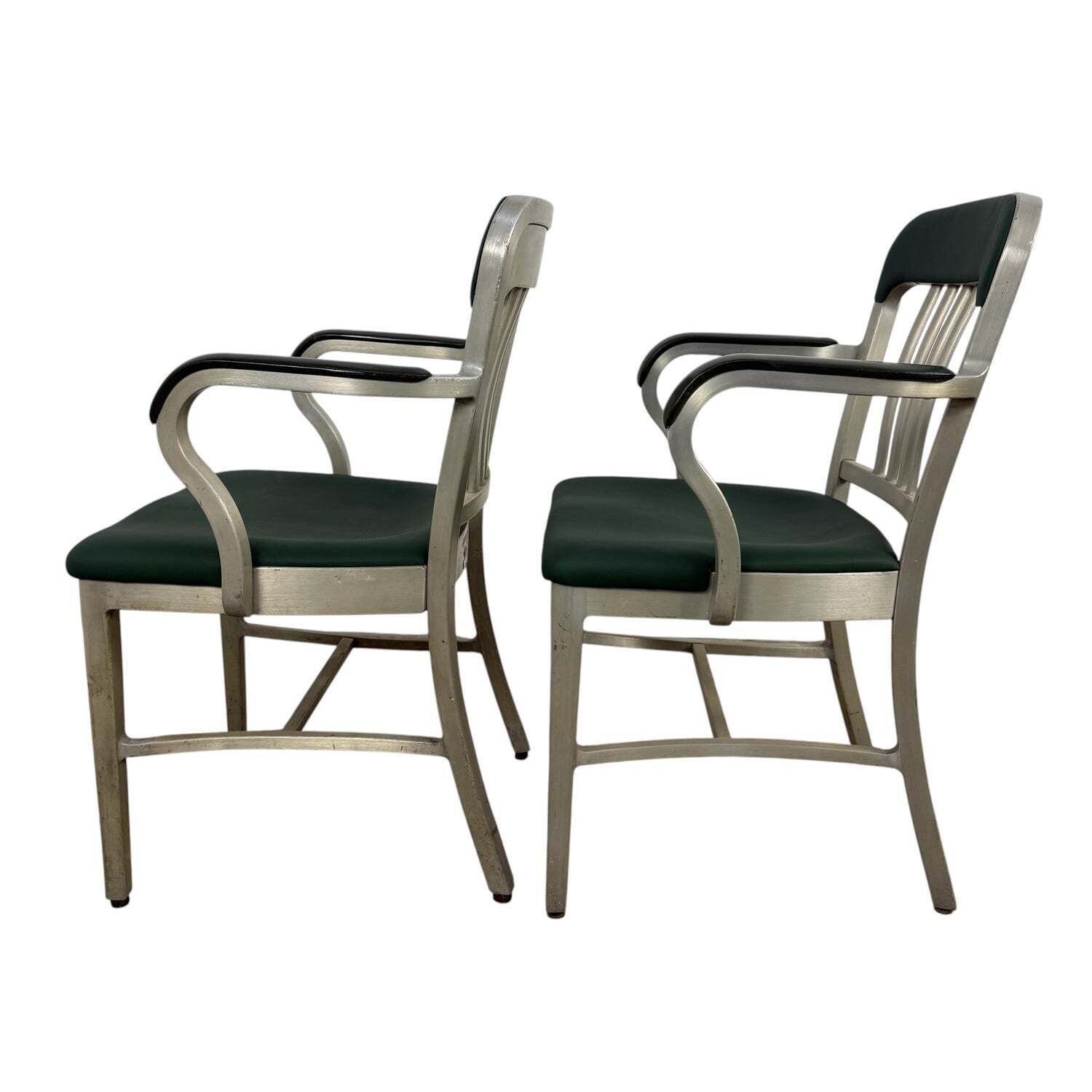 photo for sale Rare Pair Of American Aluminum Goodform Armchairs