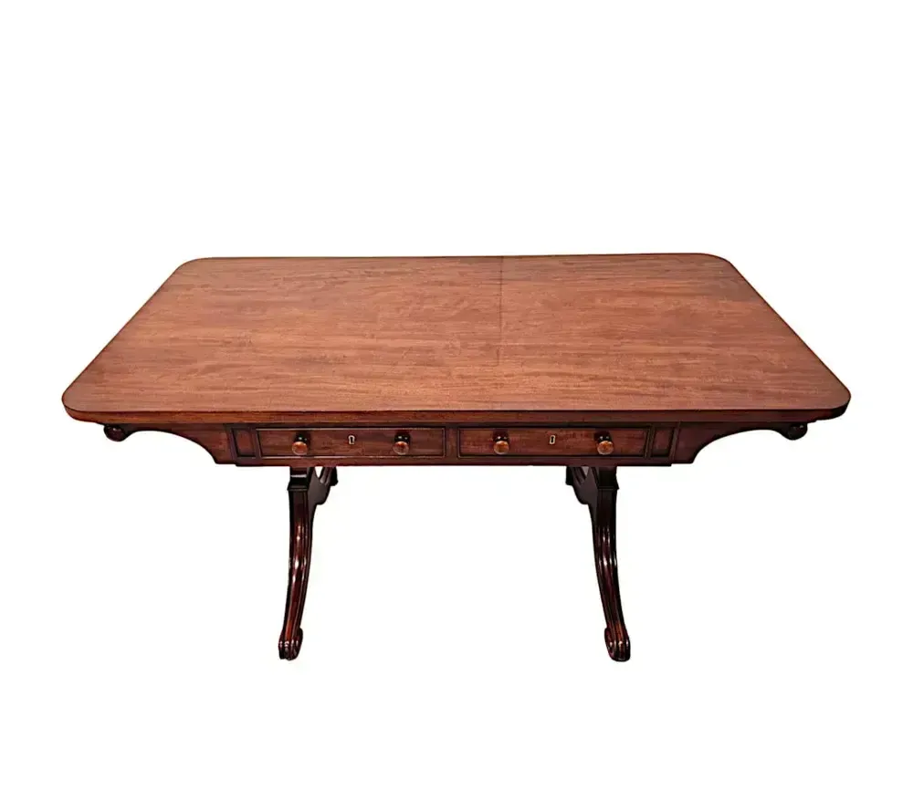 A Fantastic Early 19th Century William IV Irish Library Table Attributed To Dublin Maker 'Williams And Gibton' photo Furniture