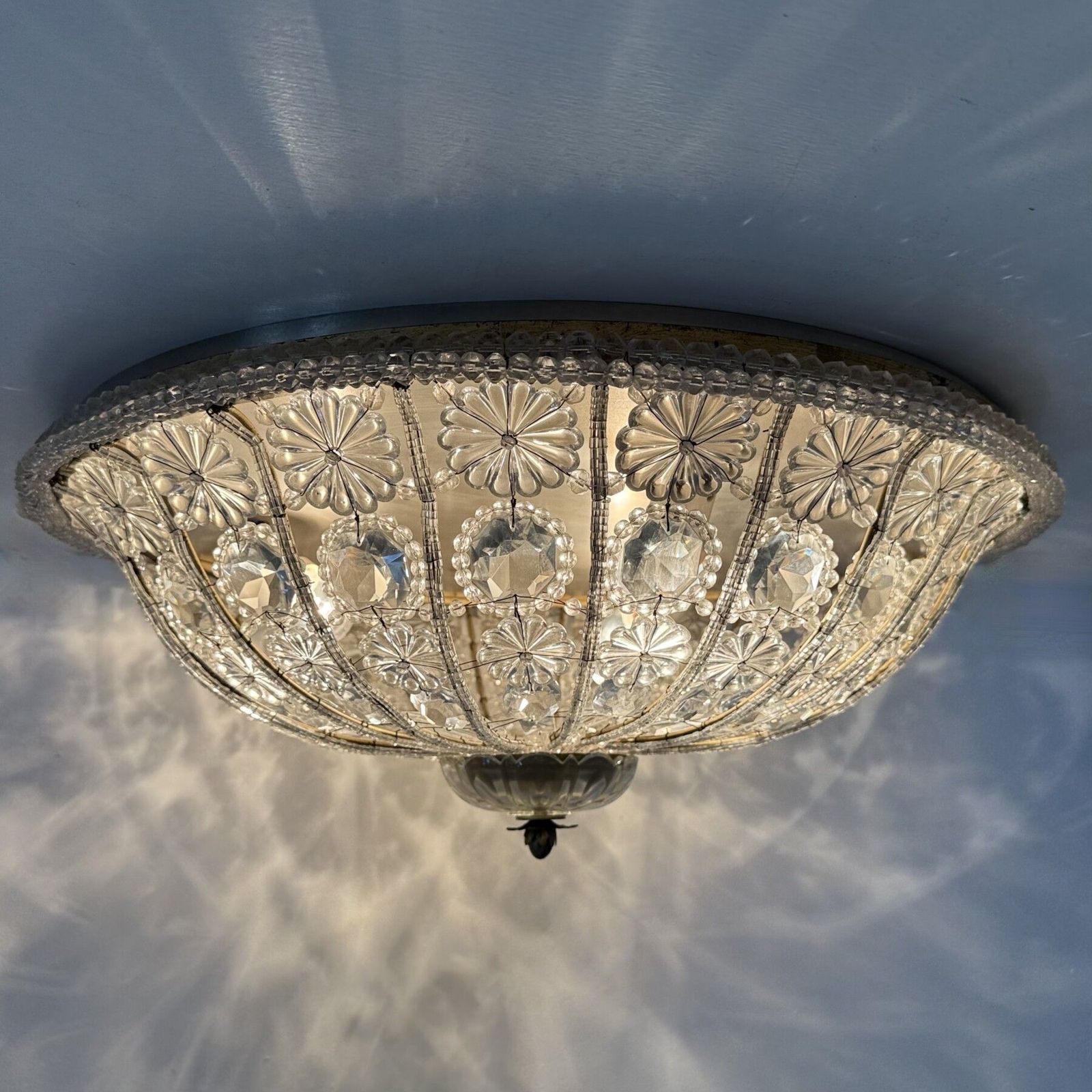 Grote kristallen plafondlamp van Banci Italy, ca. jaren 1960 photo vintage