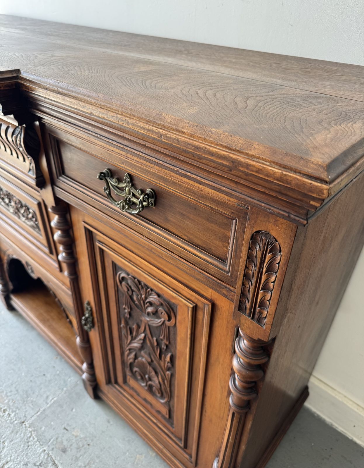 photo for sale Large Antique Breakfront Sideboard With Drawers