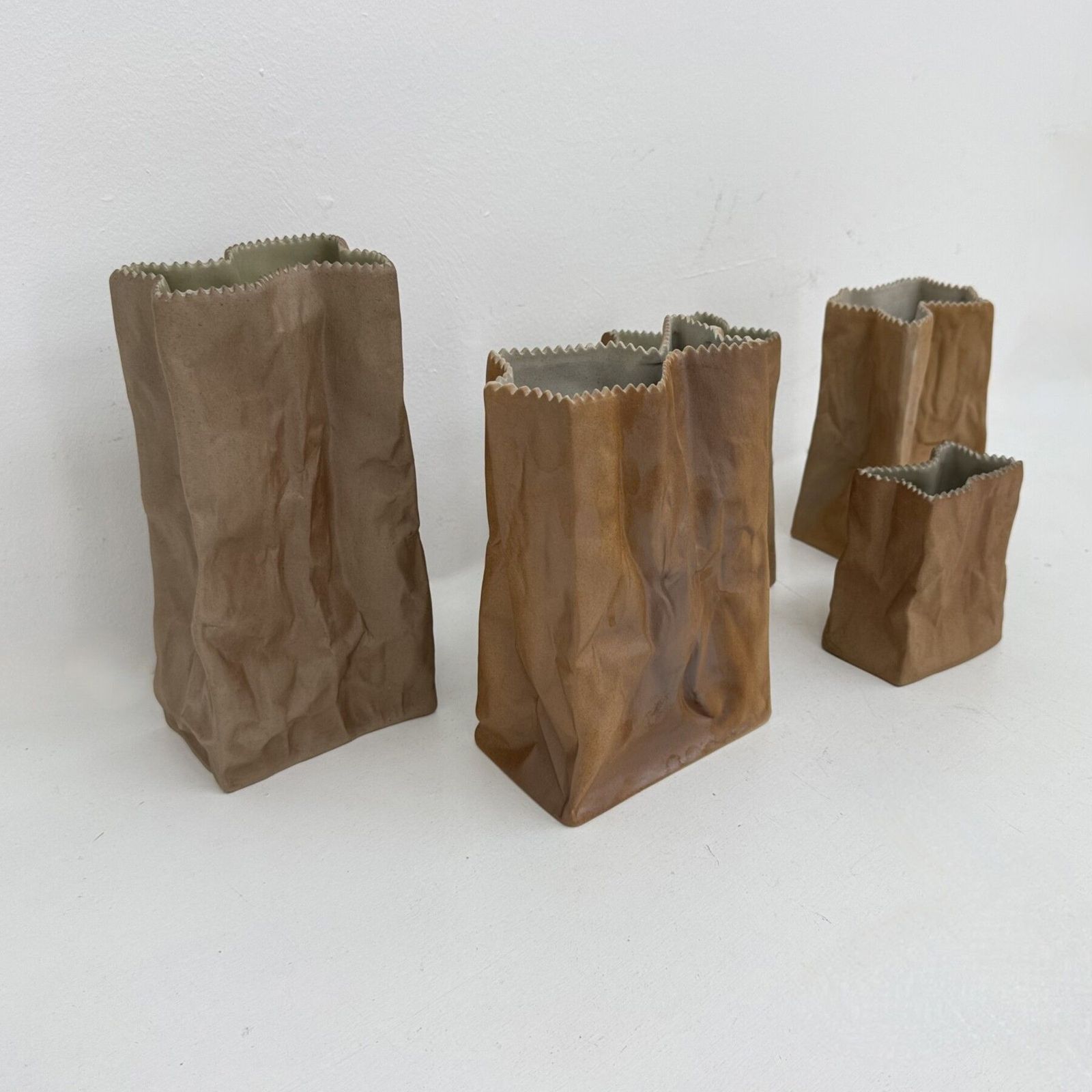 Set van 6 Rosenthal Paper Bag vazen van Tapio Wirkkala, jaren 1970 photo vintage