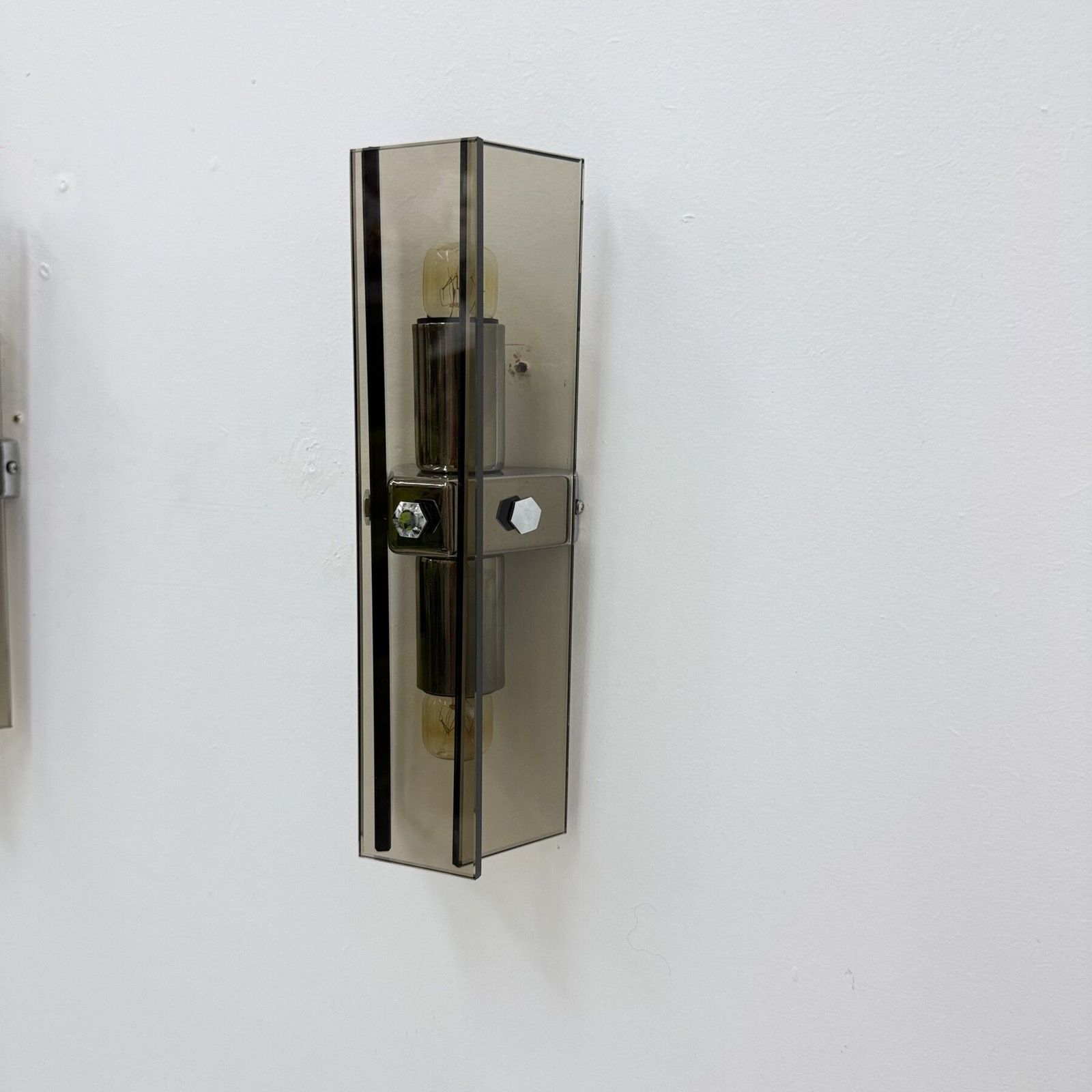 Set Of 3 Veca Glass Wall Lamp / Sconce , 1970s Italy photo Lighting