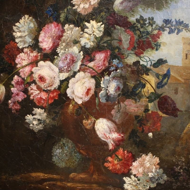 Tableau de nature morte ovale d'époque, Italie, XVIIIe siècle photo 4800.0