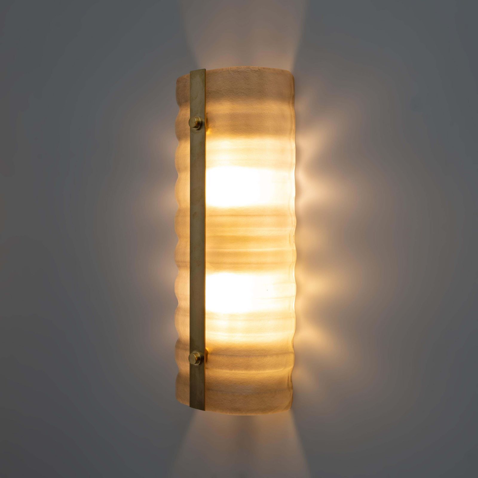 Pair Of Modern Italian Brass And Smoke Murano Glass Wall Sconces photo Lighting
