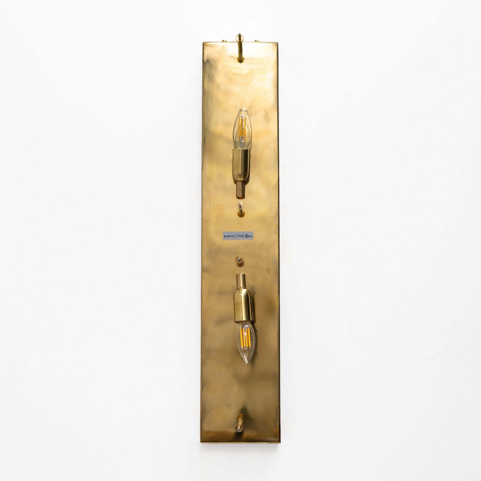 photo furniture Paar "Graniglia" Murano-glazen en messing bladvormige wandlampen