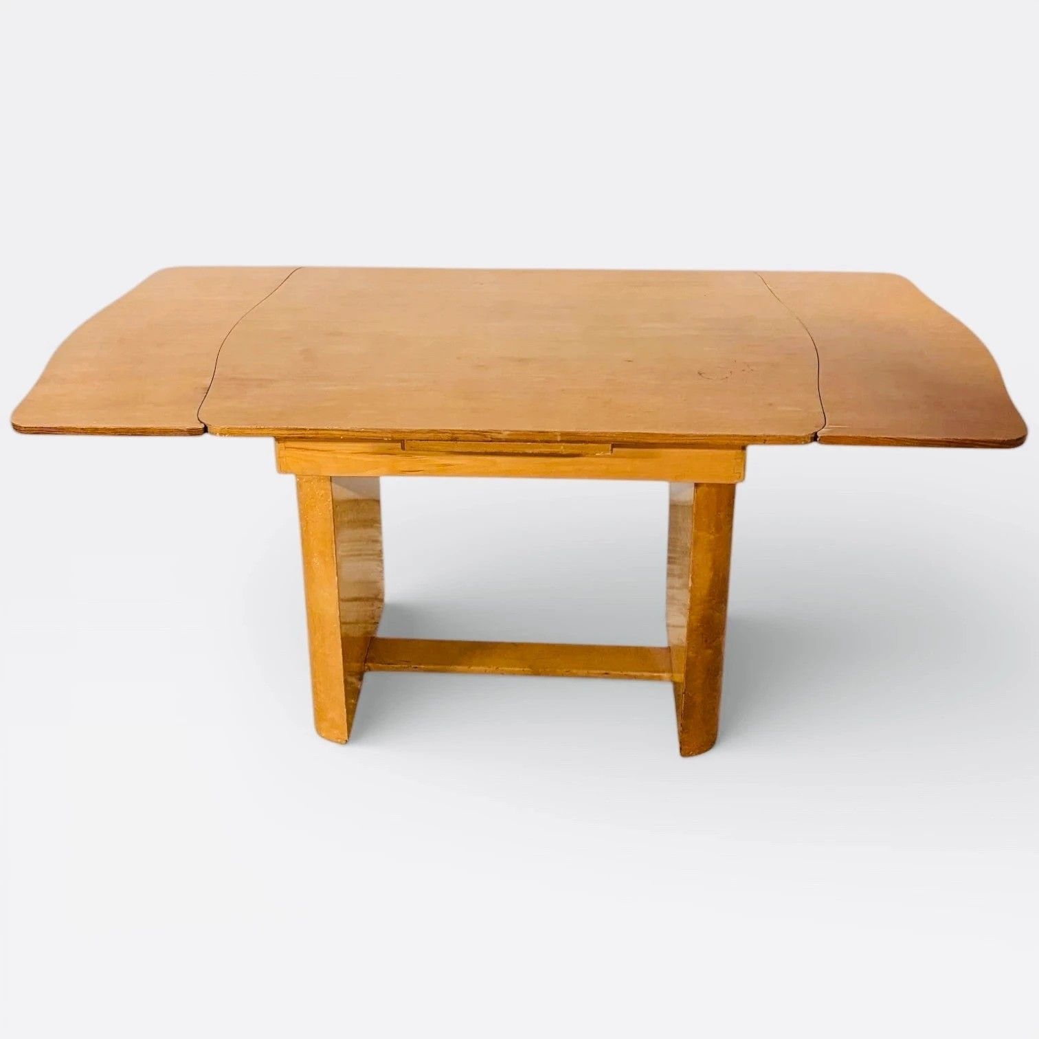 photo for sale Art Deco Bird’s Eye Maple Draw Leaf Extending Dining Table