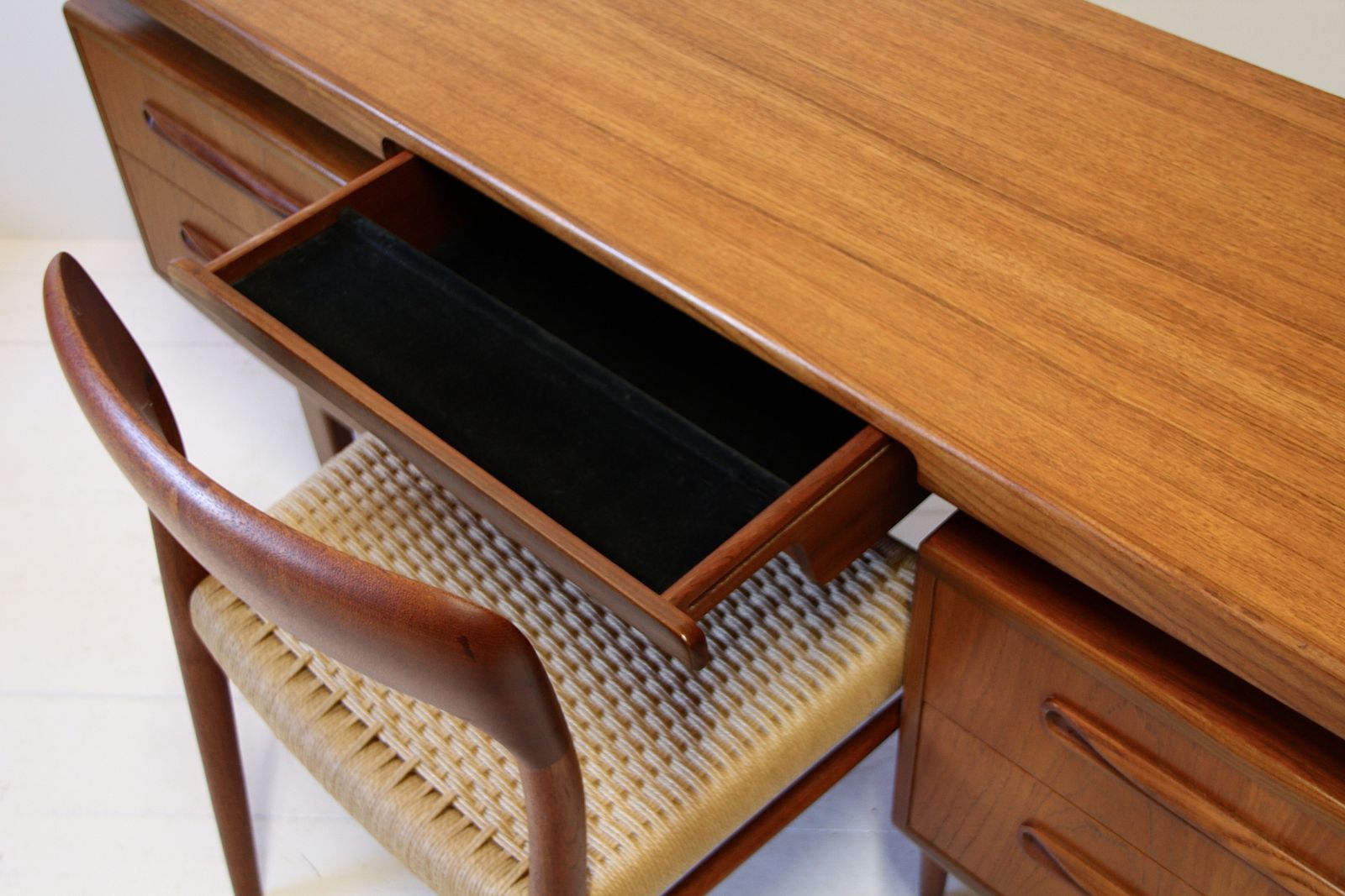 Furniture G Plan Fresco Teak Desk By Vb Wilkins   1960s photo