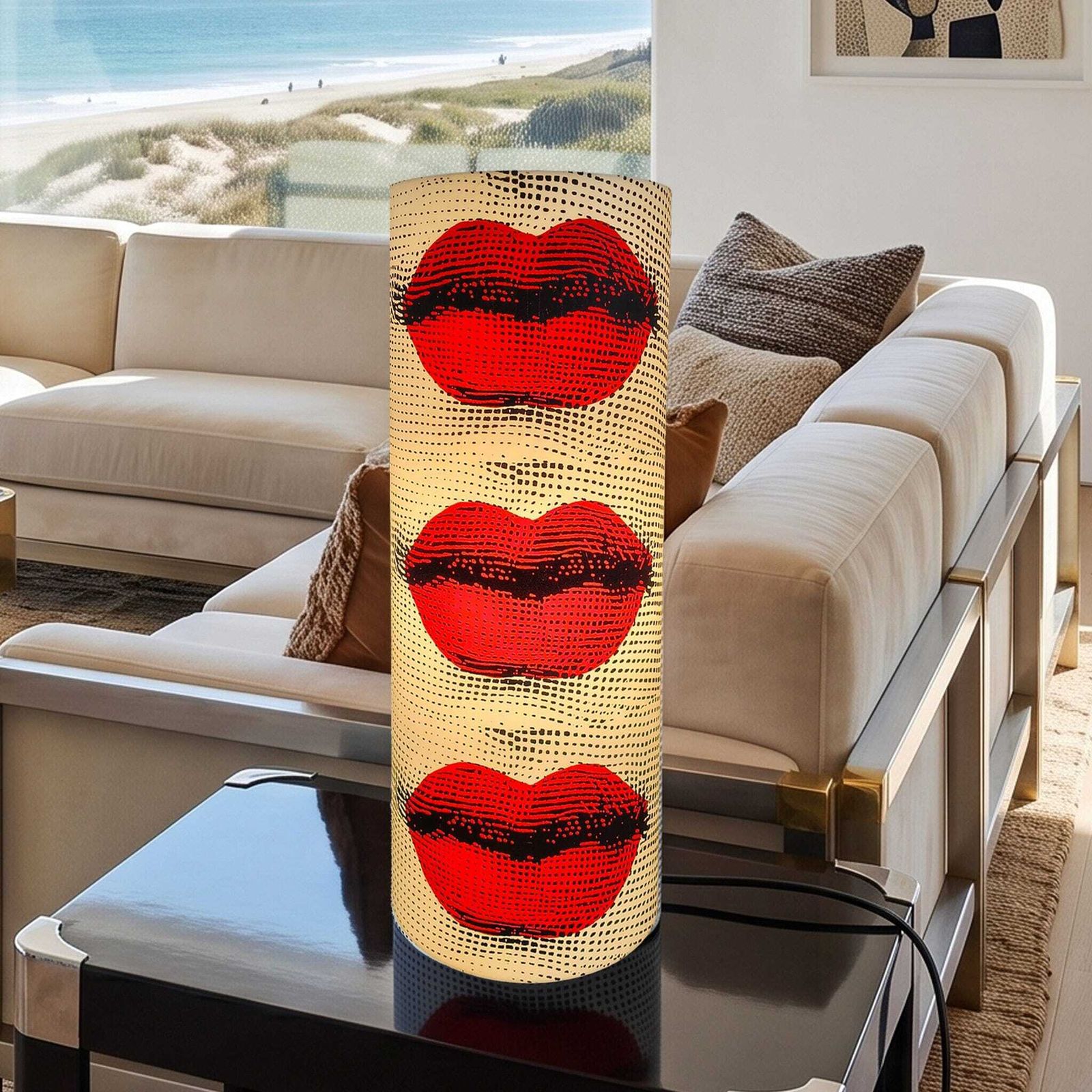 1990s Piero Fornasetti "Kisses" Table Lamp For Antonangeli, Follia Pratica Collection. photo for sale
