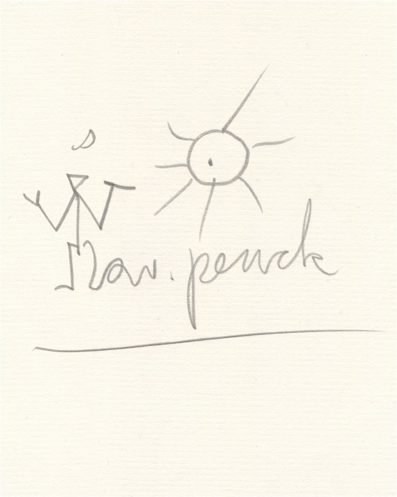 Levendige gesigneerde potloodtekening van belangrijke Duitse kunstenaar photo furniture