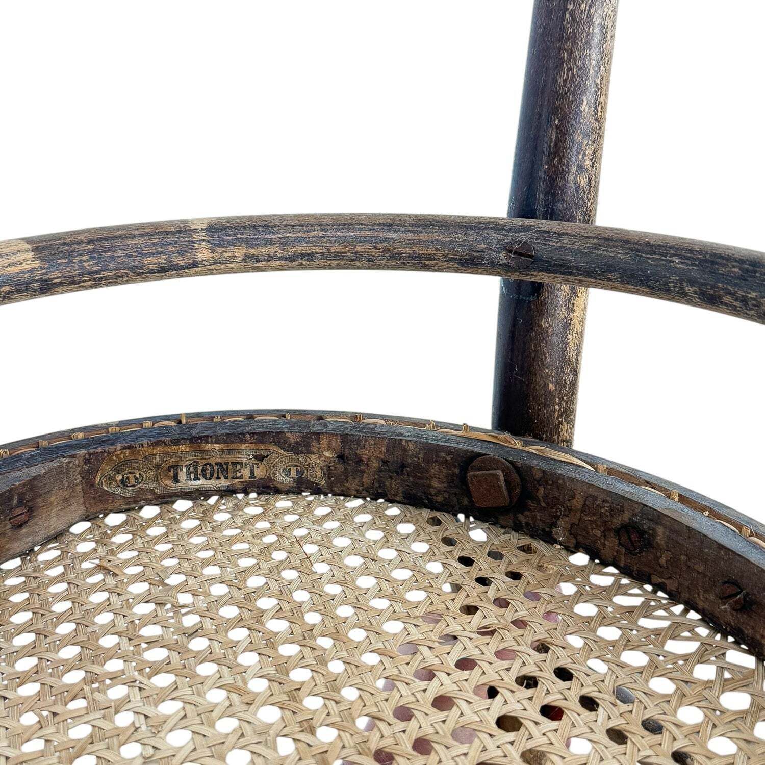 Antieke Thonet Bentwood Stoel Rieten Zitting photo buy