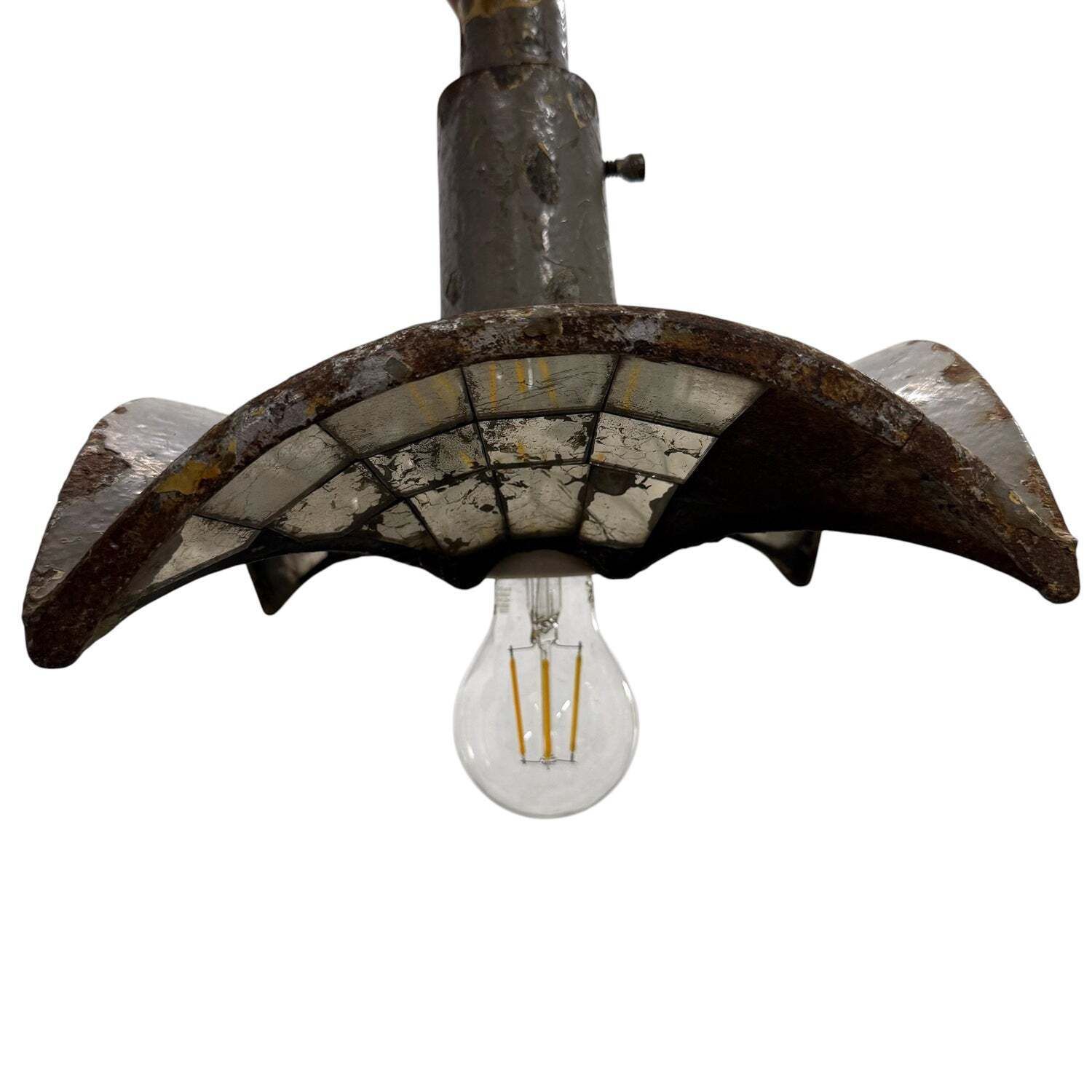 Nr. 1 Vintage Industrial Mirrored Pendant Light By Esla photo vintage