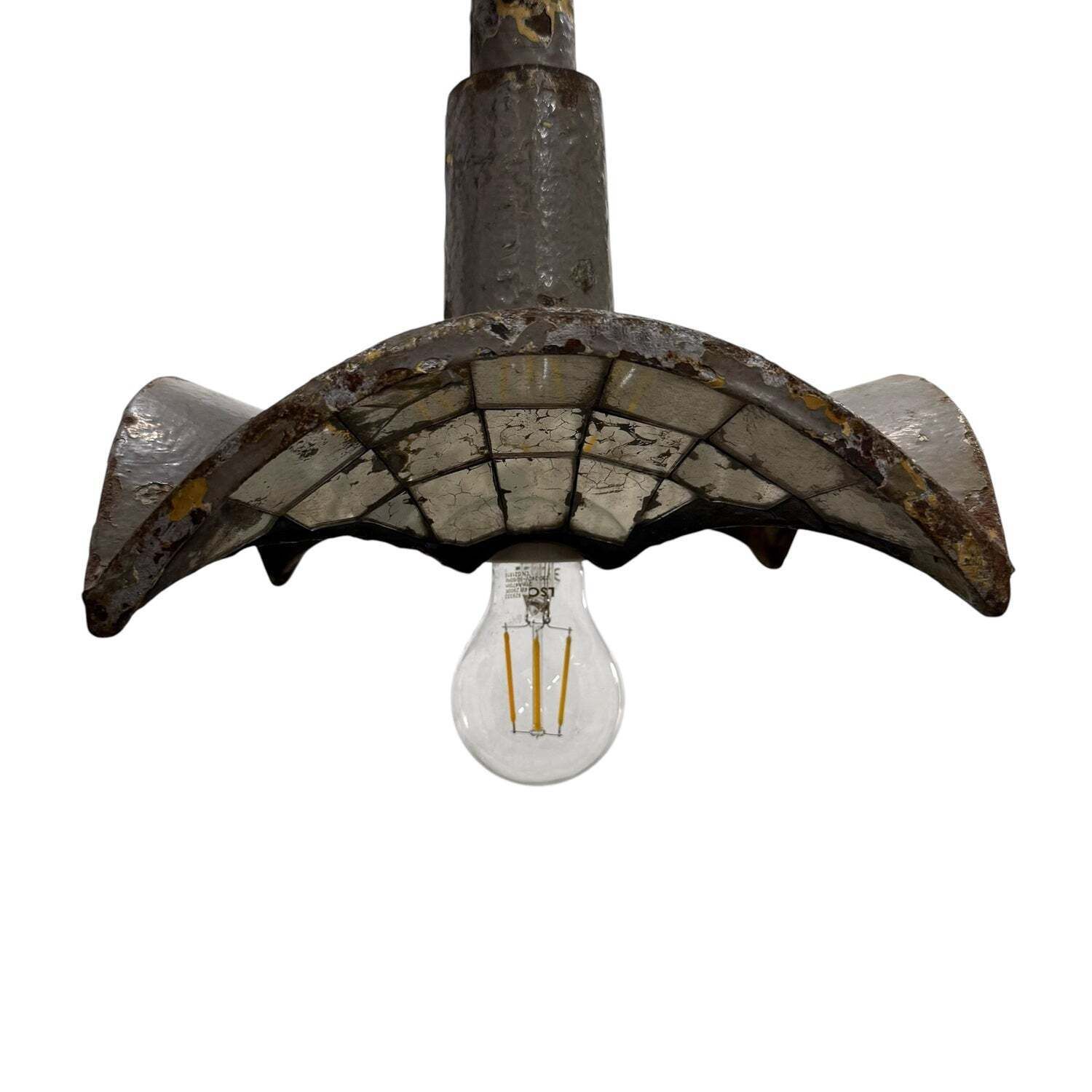 Verlichting Nr. 1 Vintage Industrial Mirrored Pendant Light By Esla photo