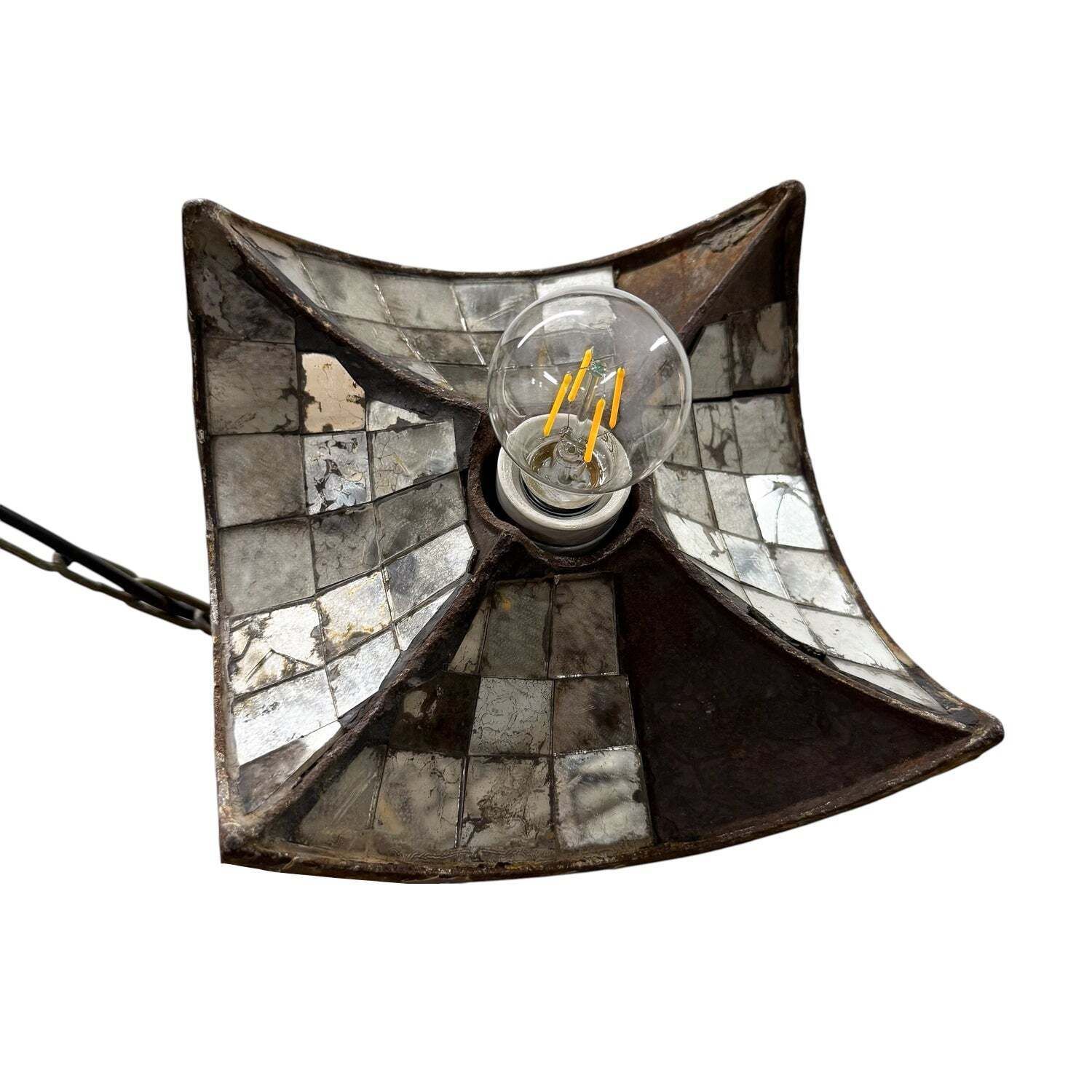 421.0 Nr. 1 Vintage Industrial Mirrored Pendant Light By Esla photo
