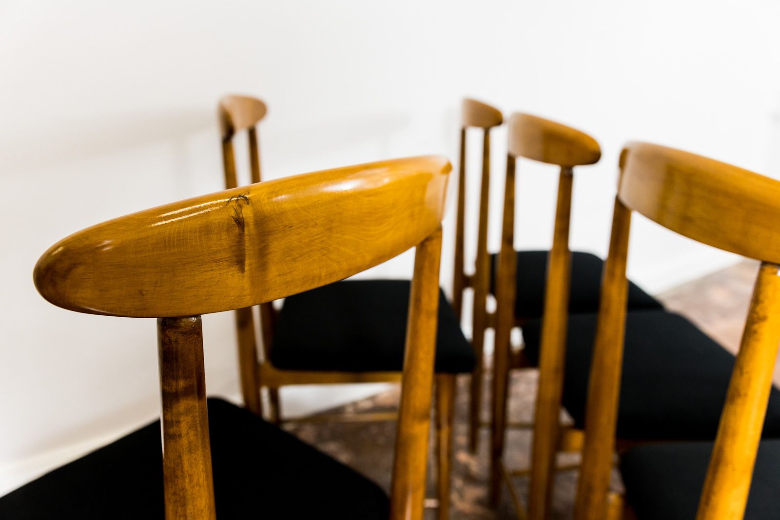 1600.0 Mid-Century eetkamerstoelen van Bernard Malendowicz, Polen, jaren 1960, set van 6 photo