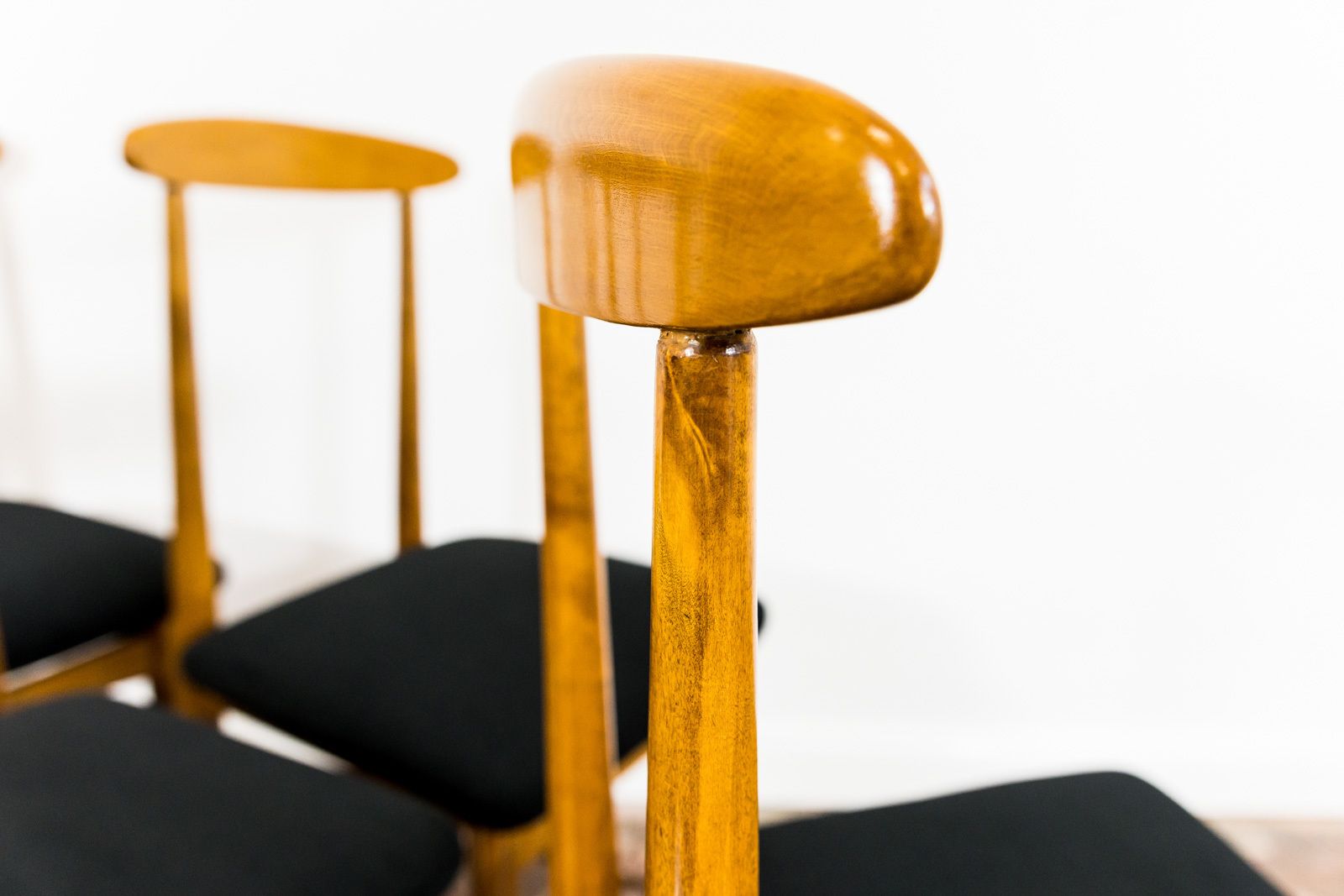 photo vinterior Mid-Century eetkamerstoelen van Bernard Malendowicz, Polen, jaren 1960, set van 6
