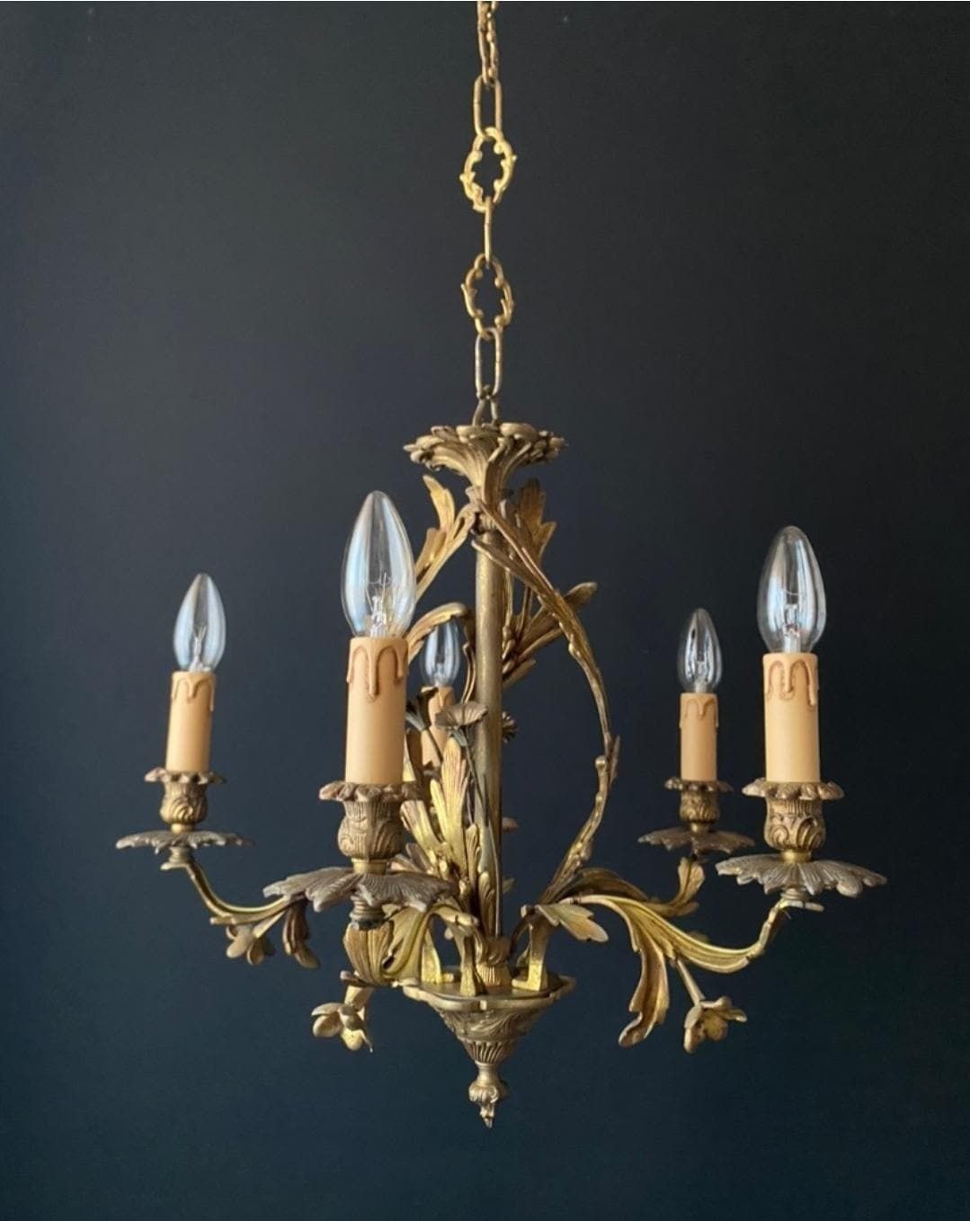 Lustre d'époque en bronze, années 1960 photo vintage