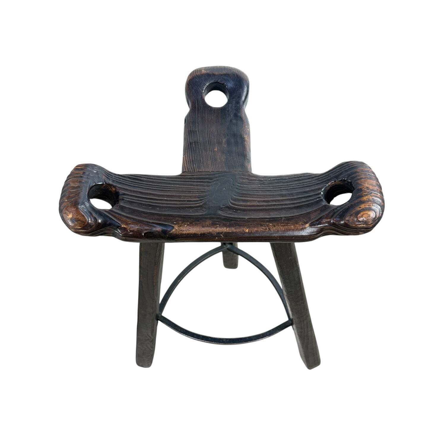 Set van 3 vintage Spaanse Brutalist Marbella krukken photo Meubels