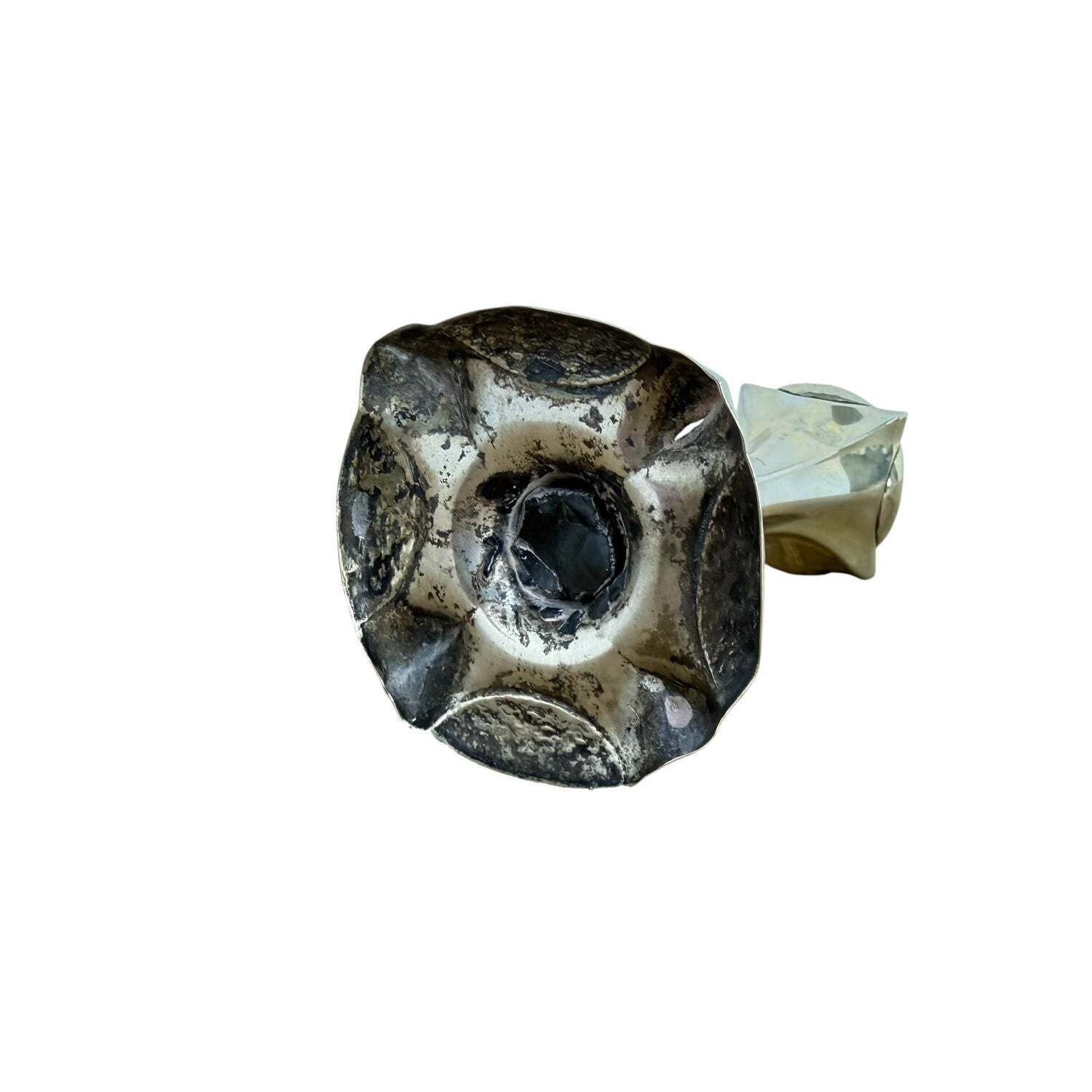 Paar Art Nouveau Verzilverde Knopvaasjes photo vintage