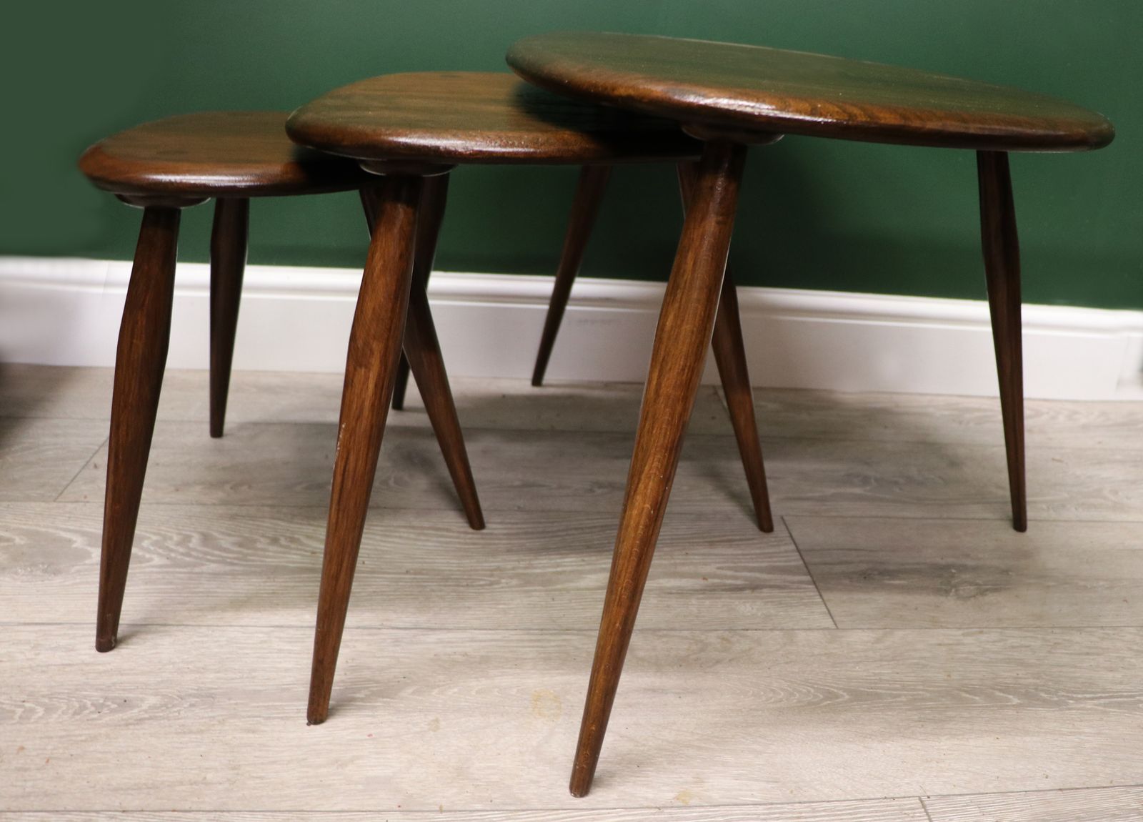A Wonderful Iconic Nest Of Three Rare Ercol ‘Pebble’ Tables. photo buy