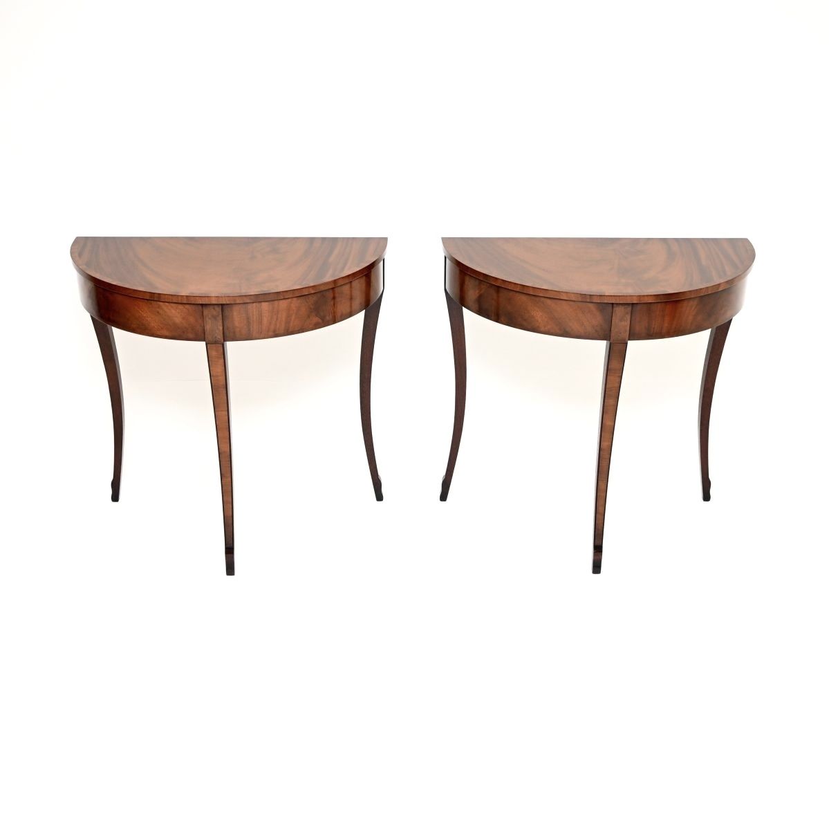 Pair Of Antique Mahogany Regency Style Console Tables photo furniture