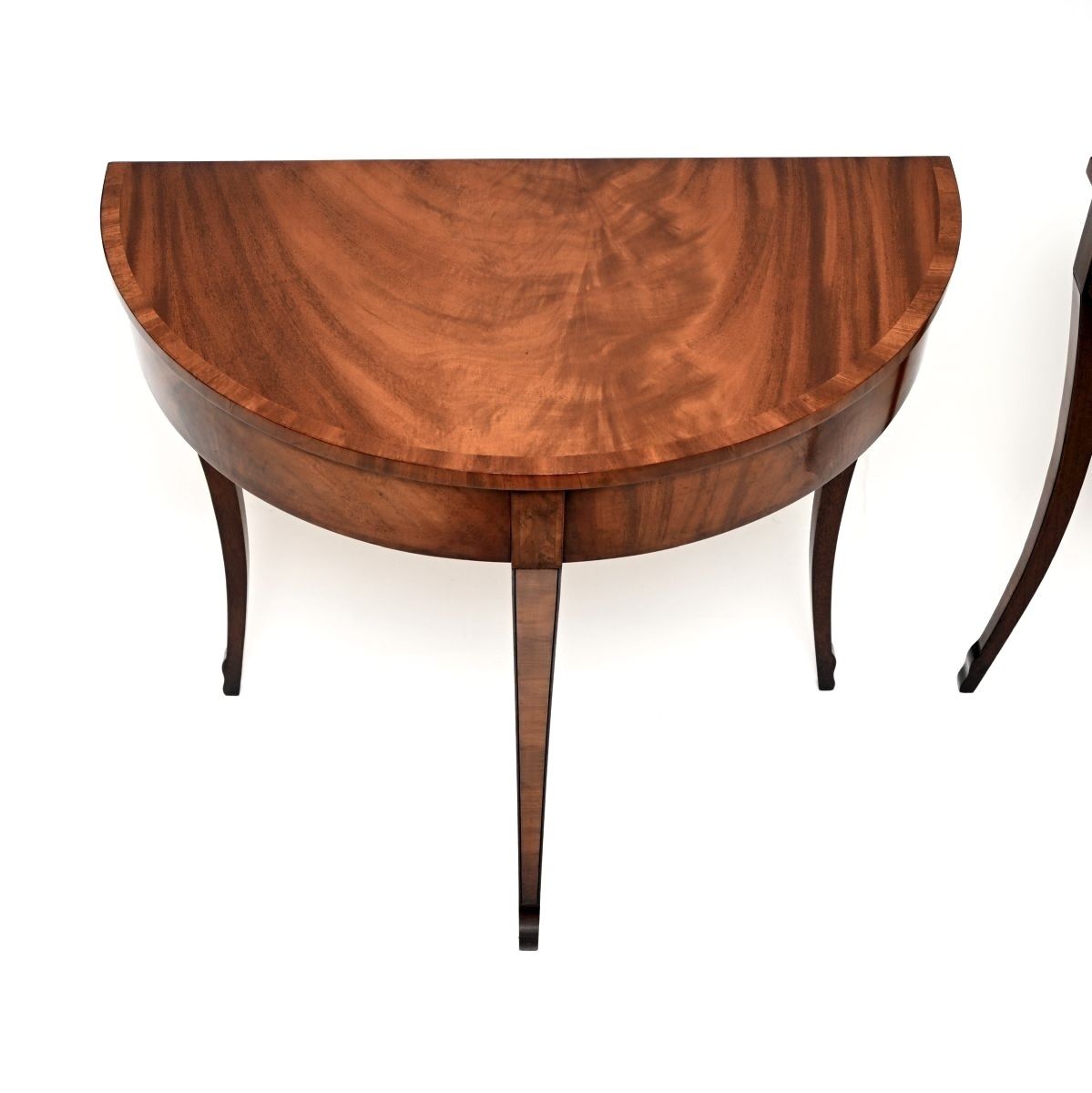 Pair Of Antique Mahogany Regency Style Console Tables photo for sale