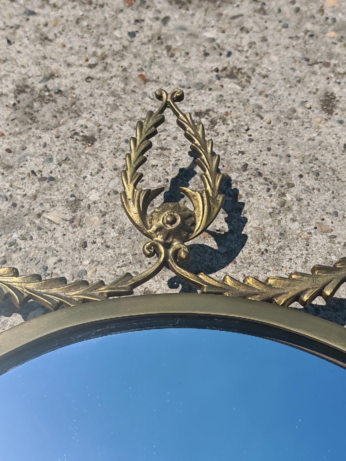 Lavish Hollywood Regency Mirror In Brass, Italy 1940s photo 2185.0