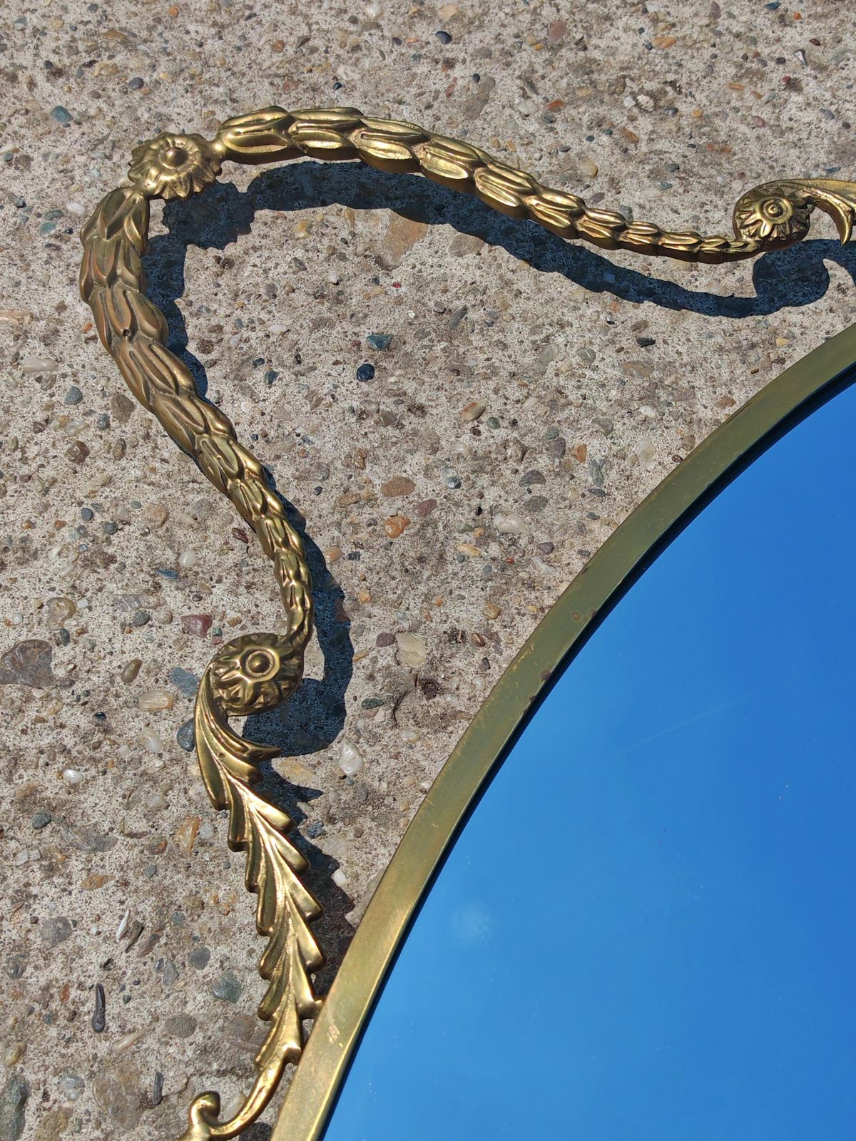 Home Decor Lavish Hollywood Regency Mirror In Brass, Italy 1940s photo