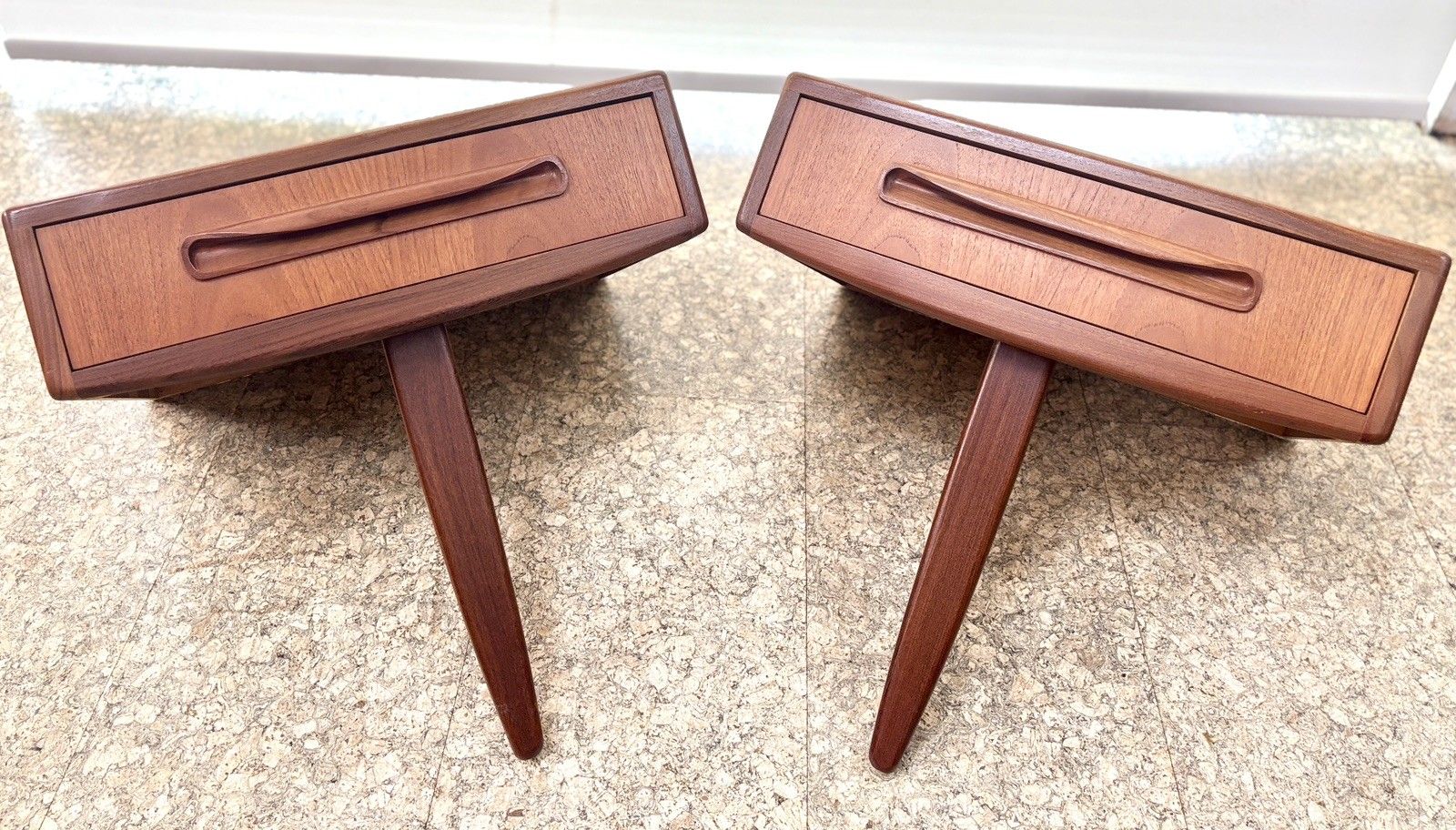 Vintage Mid Century G Plan Fresco Teak Bedside Tables/Drawer Retro photo vinterior