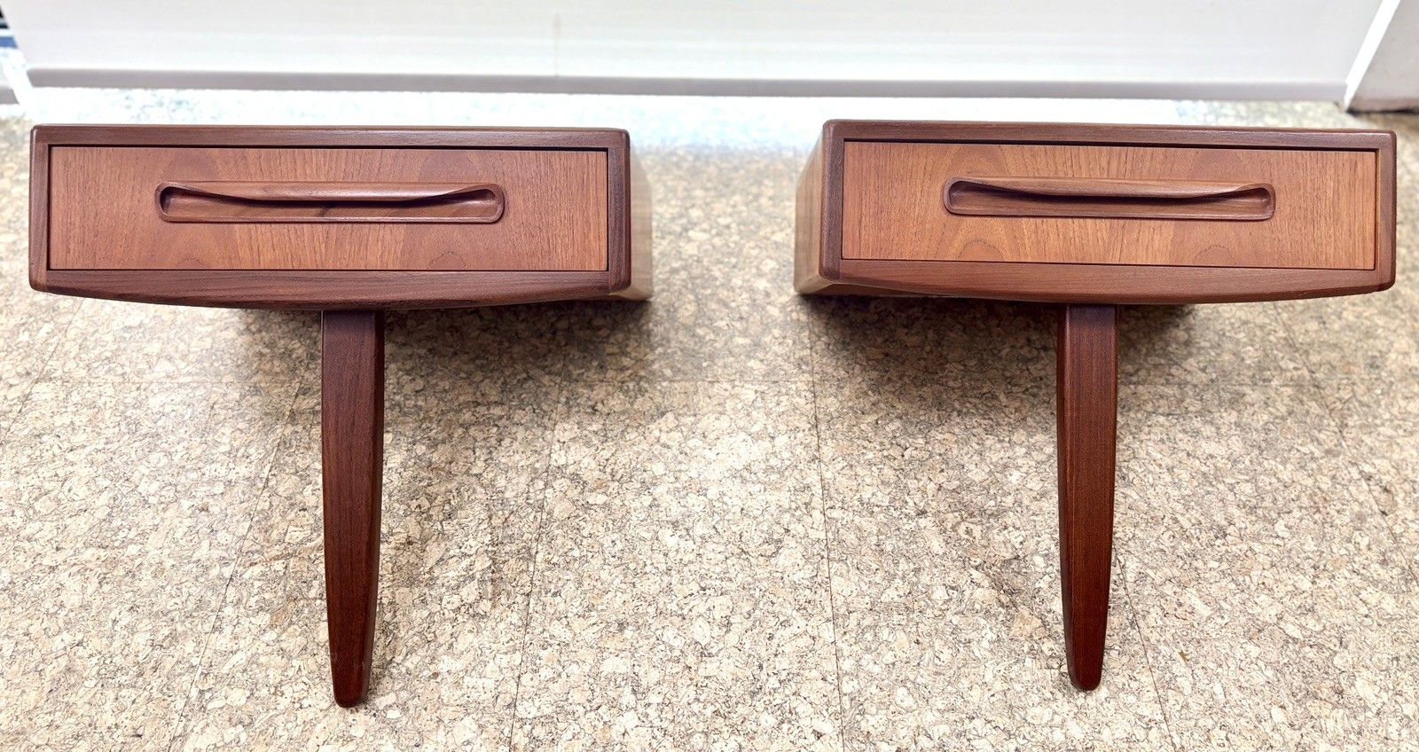 346.0 Vintage Mid Century G Plan Fresco Teak Bedside Tables/Drawer Retro photo