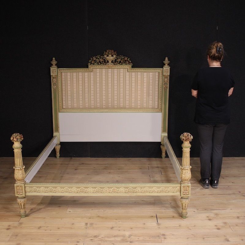 Lacquered Italian Double Bed In The Louis XVI Style From The 20th Century photo furniture